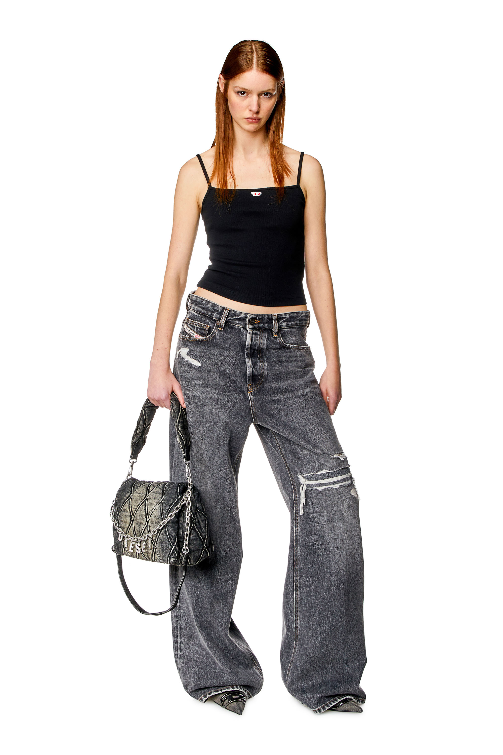 Diesel - Female's Relaxed Jeans 1996 D-Sire 007F6, ブラック/ダークグレー - 2