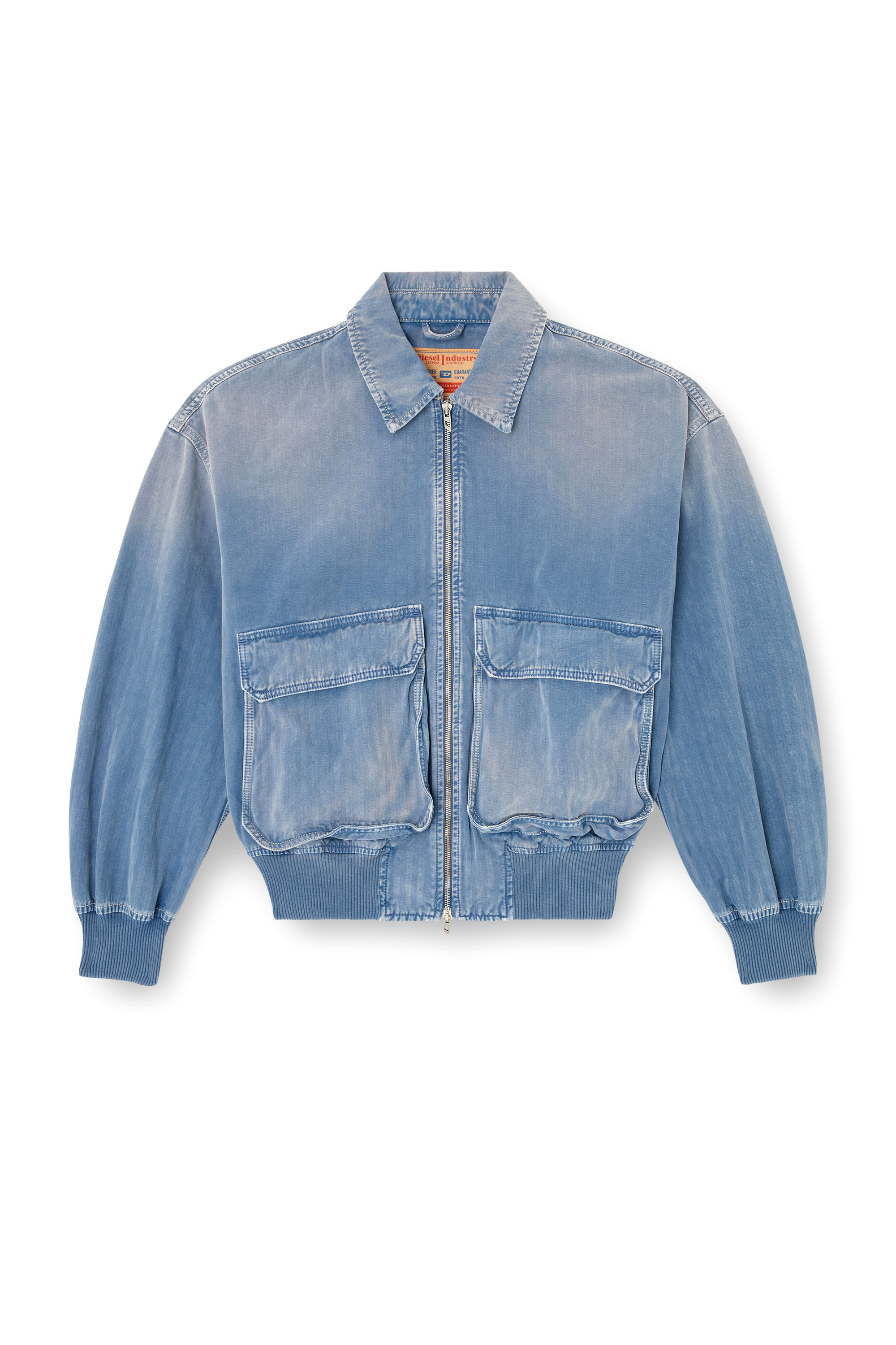 Diesel - D-KURZ, Unisex's Jacket in coloured herringbone denim in ライトブルー - 3