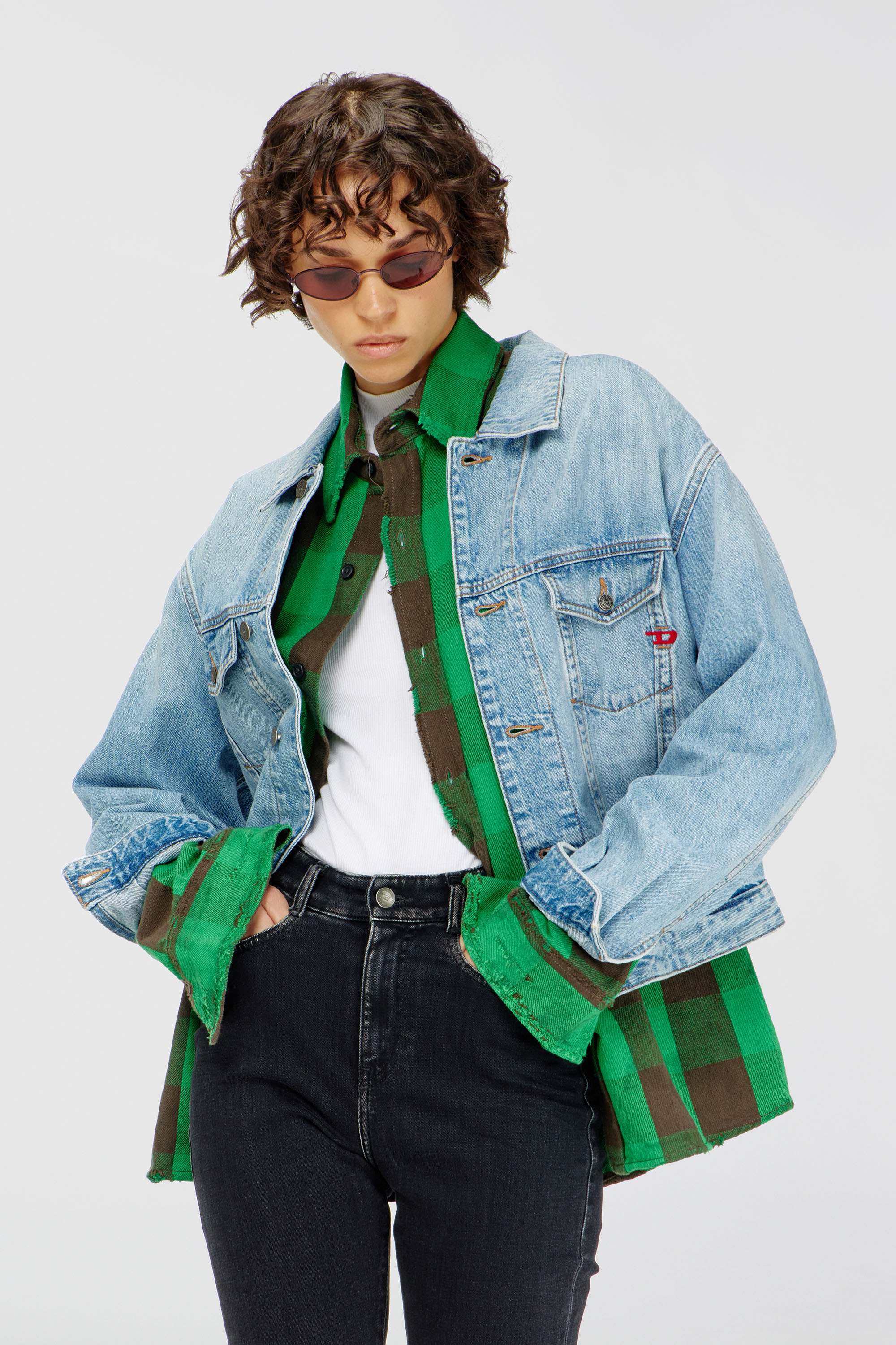 Diesel - D-RANGER, Unisex's デニムジャケット in ライトブルー - 6