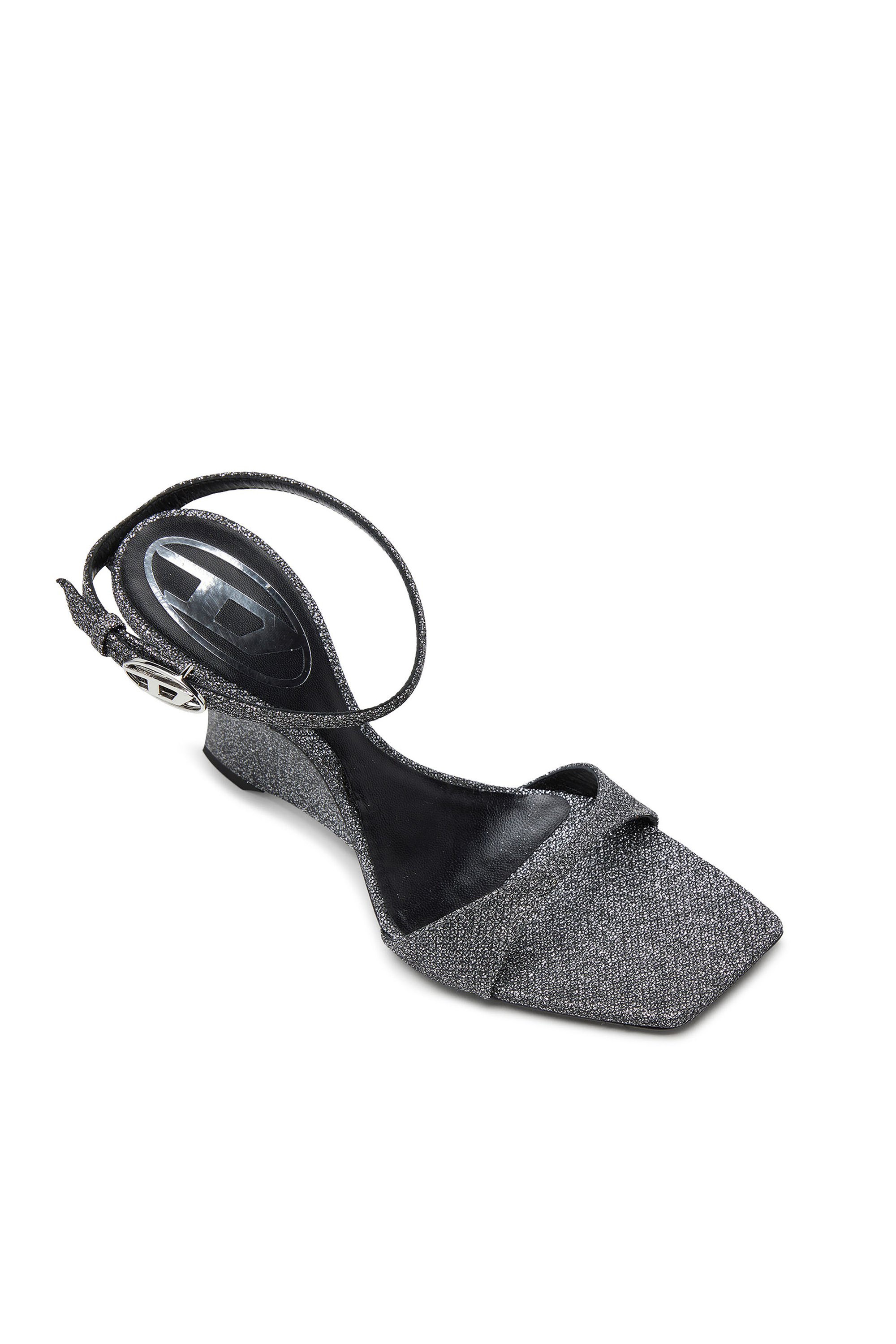 Diesel - D-AMBER SANDAL WEDGE, Female's ウェッジサンダル in シルバー - 6