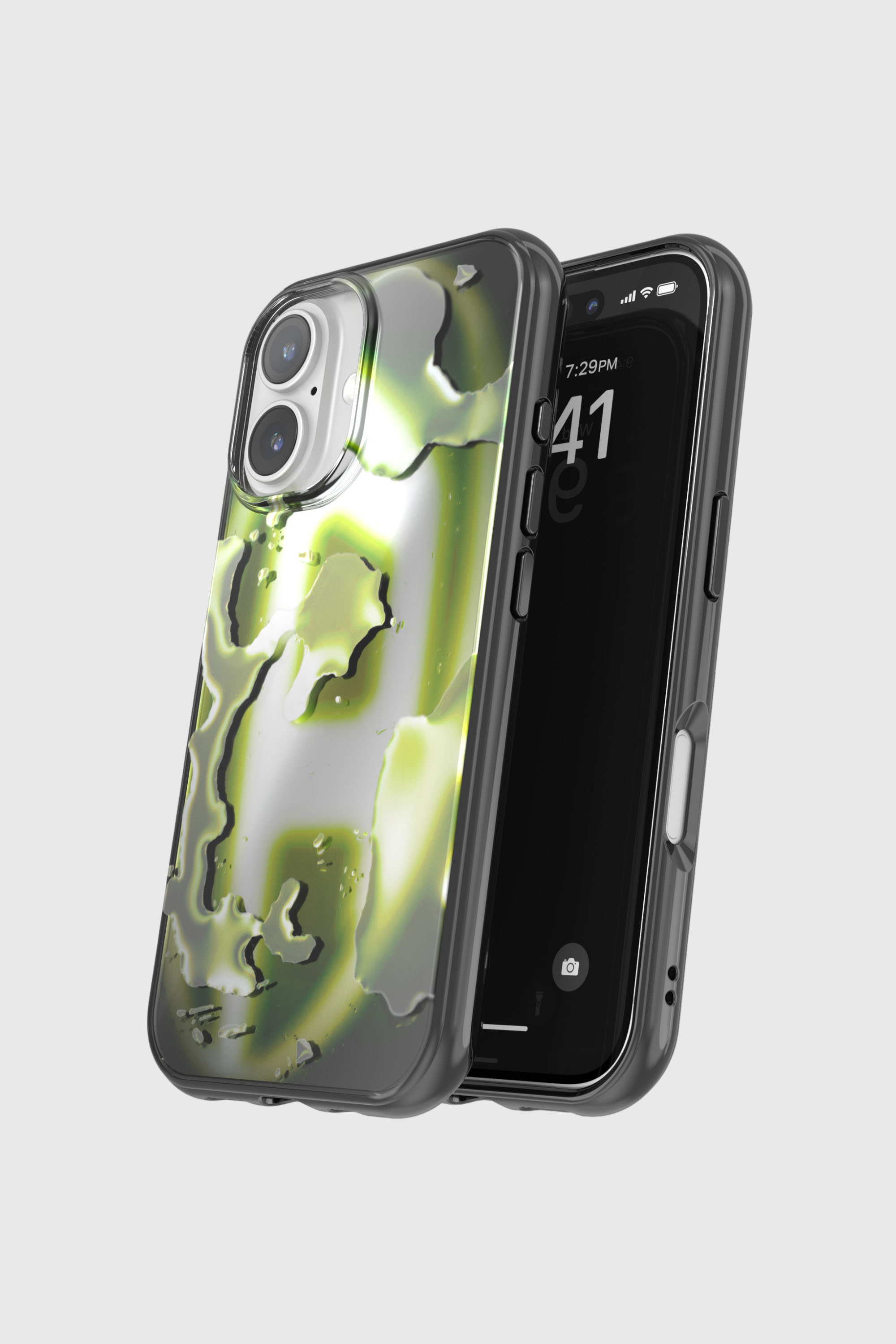 Diesel - 60167 AOP CASE, Unisex's Oval D Neon Case for iP 16 in Yellow - 4