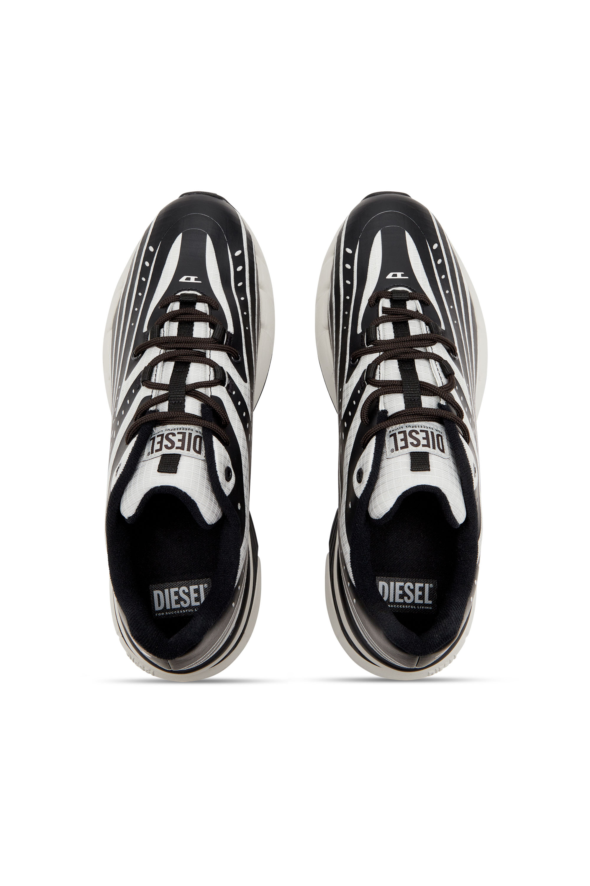 Diesel - D-AIRSPEED LOW, Male's D-Airspeed Low-Striped sneakers in coated ripstop in ブラック/グレー - 5