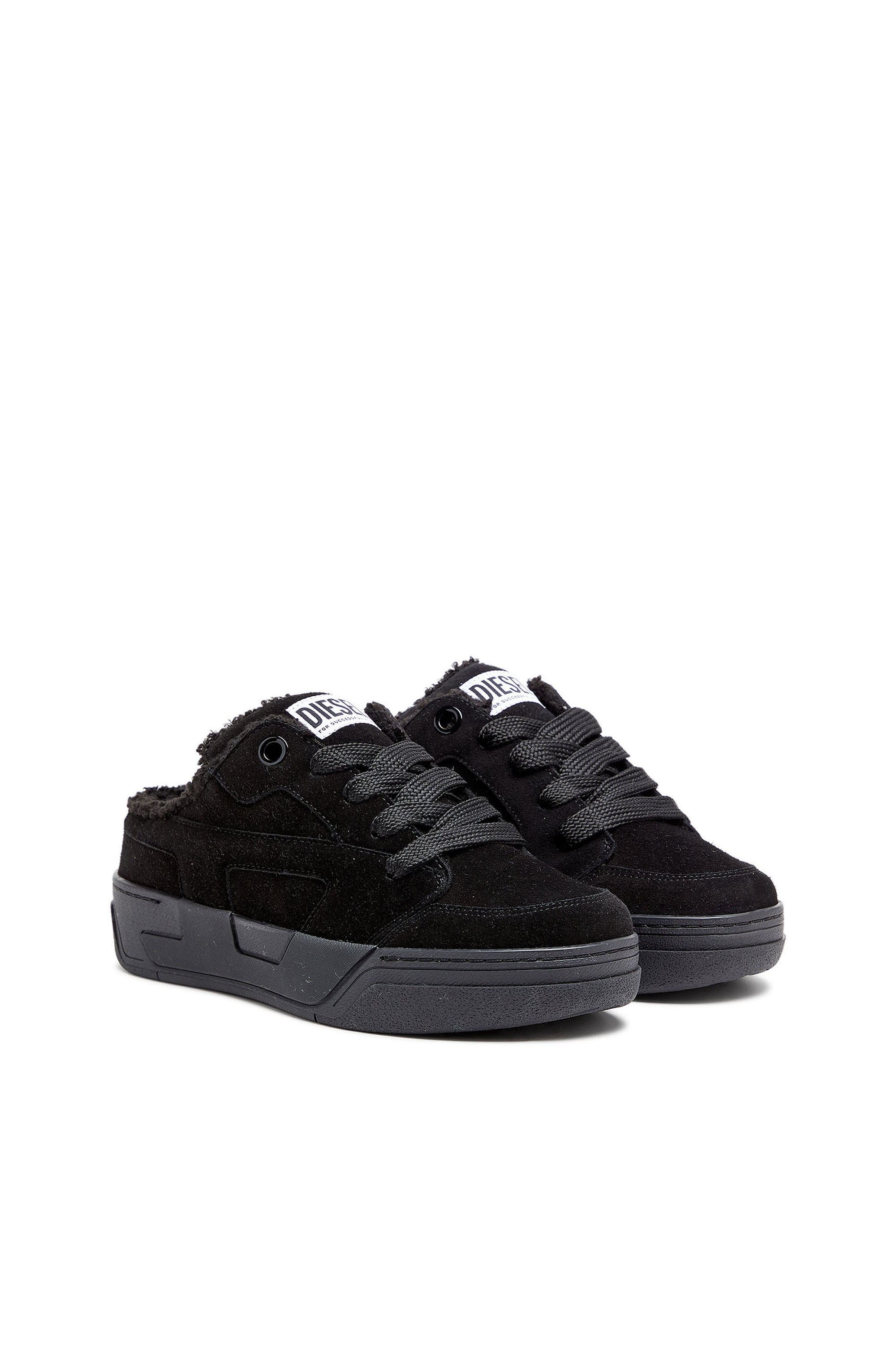 Diesel - S-D-OLLIE MULE W, Female's S-D-Ollie - Sneakers in suede with fluffy lining in ブラック - 2