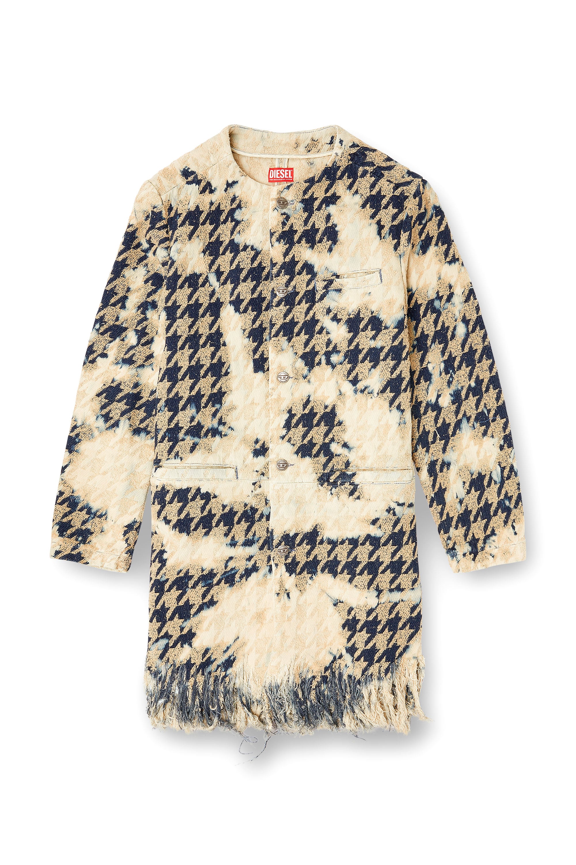 Diesel - D-LOT-FSH1, Unisex's Coat in houndstooth-weave denim in ベージュ/ブルー - 3