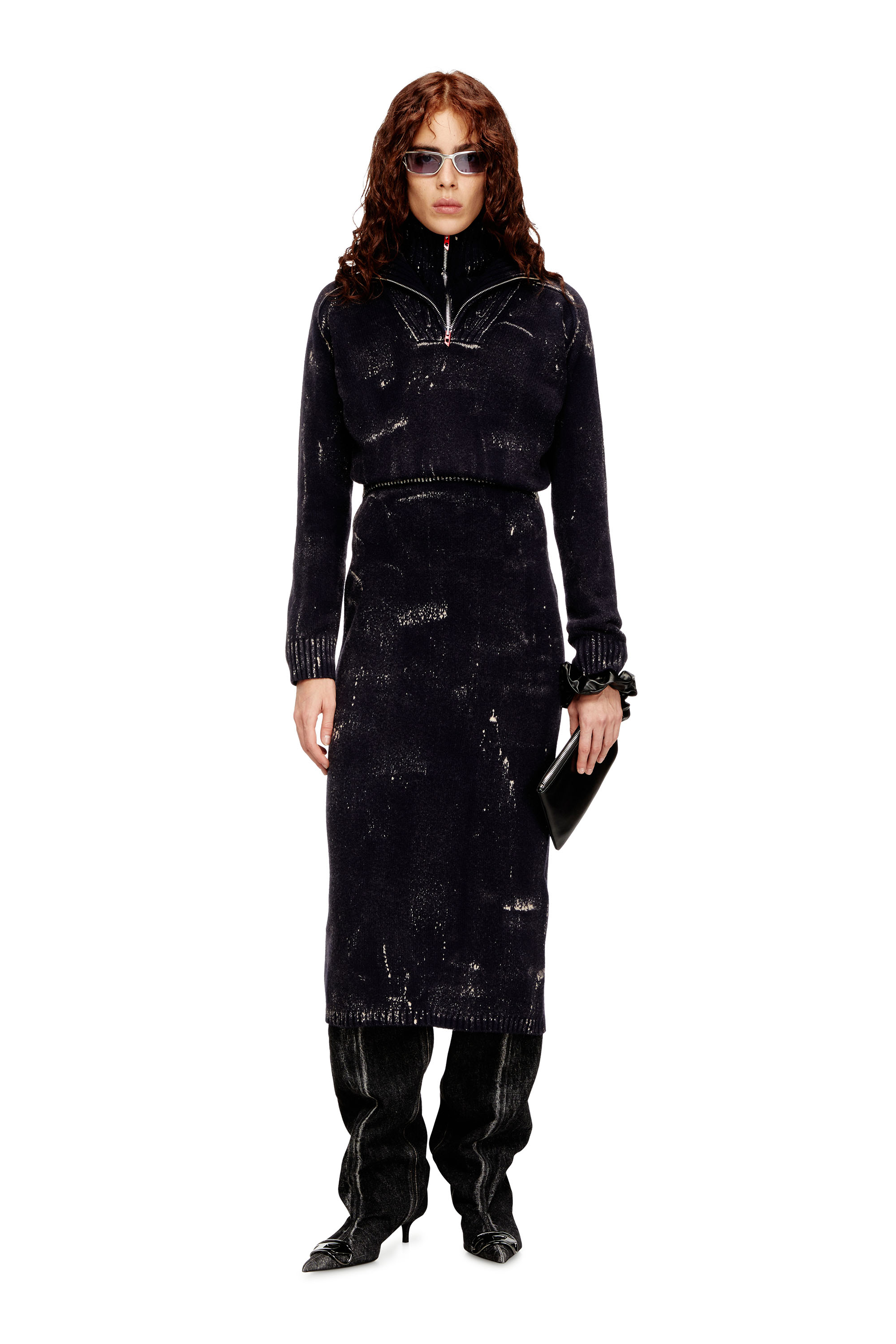 Diesel - M-MARCELLE, Female's ニットドレス in ブラック - 1