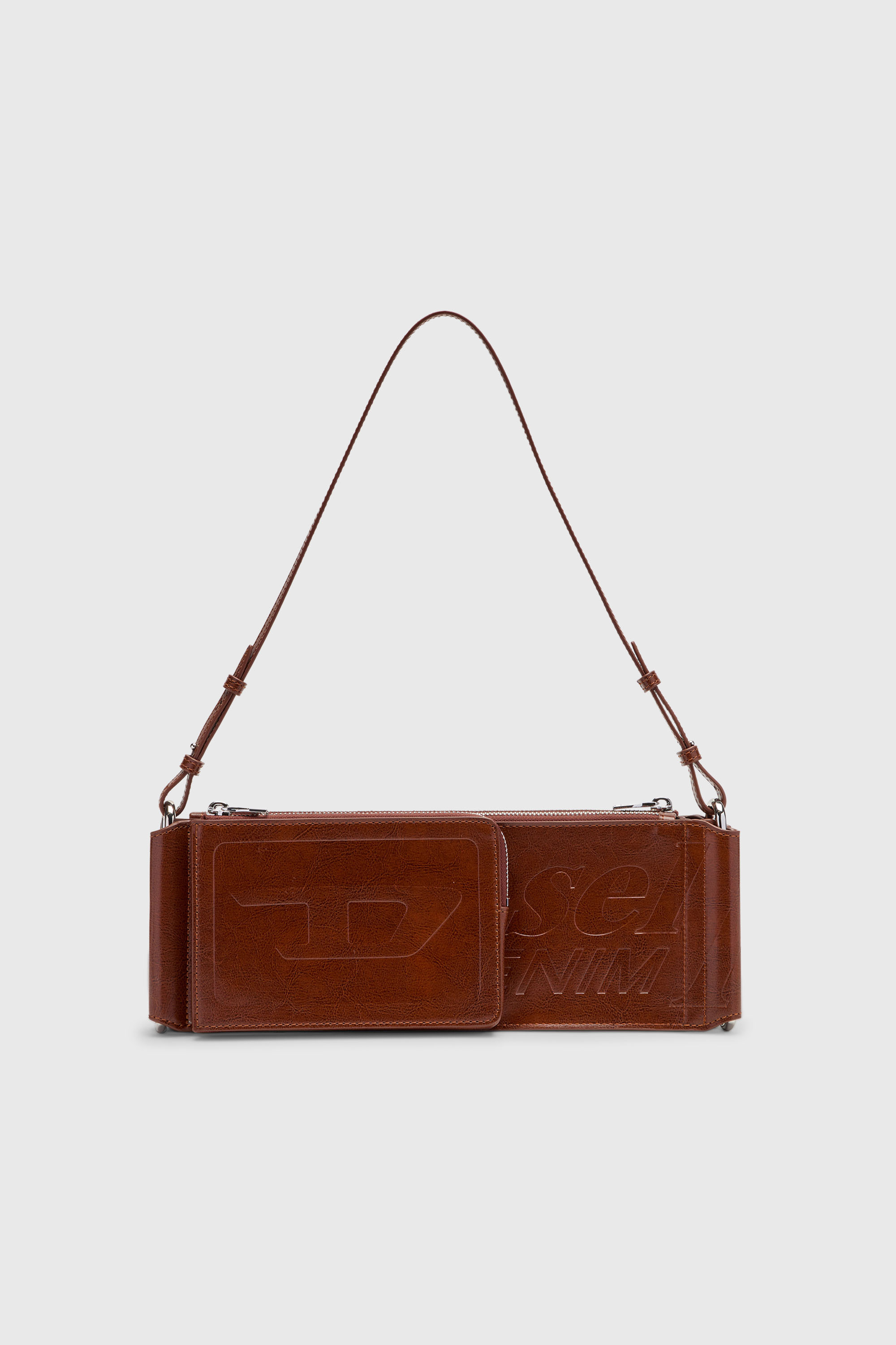 Diesel - FLAG-D SHOULDER BAG X, Unisex's Flag-D-Modular logo-embossed shoulder bag in ブラウン - 2