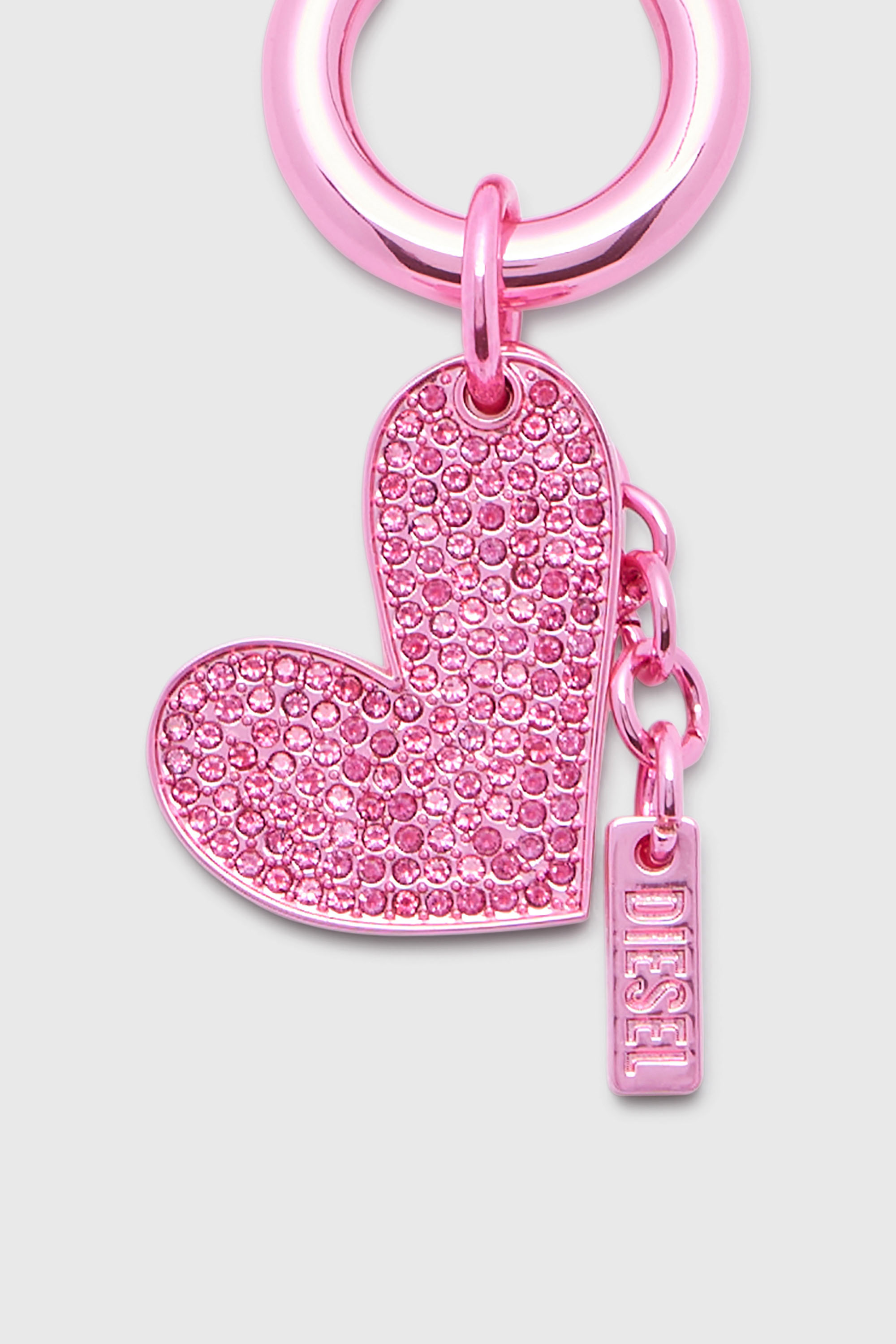 CHARM-HEART Metal heart charm with rhinestones｜ピンク｜ウィメンズ