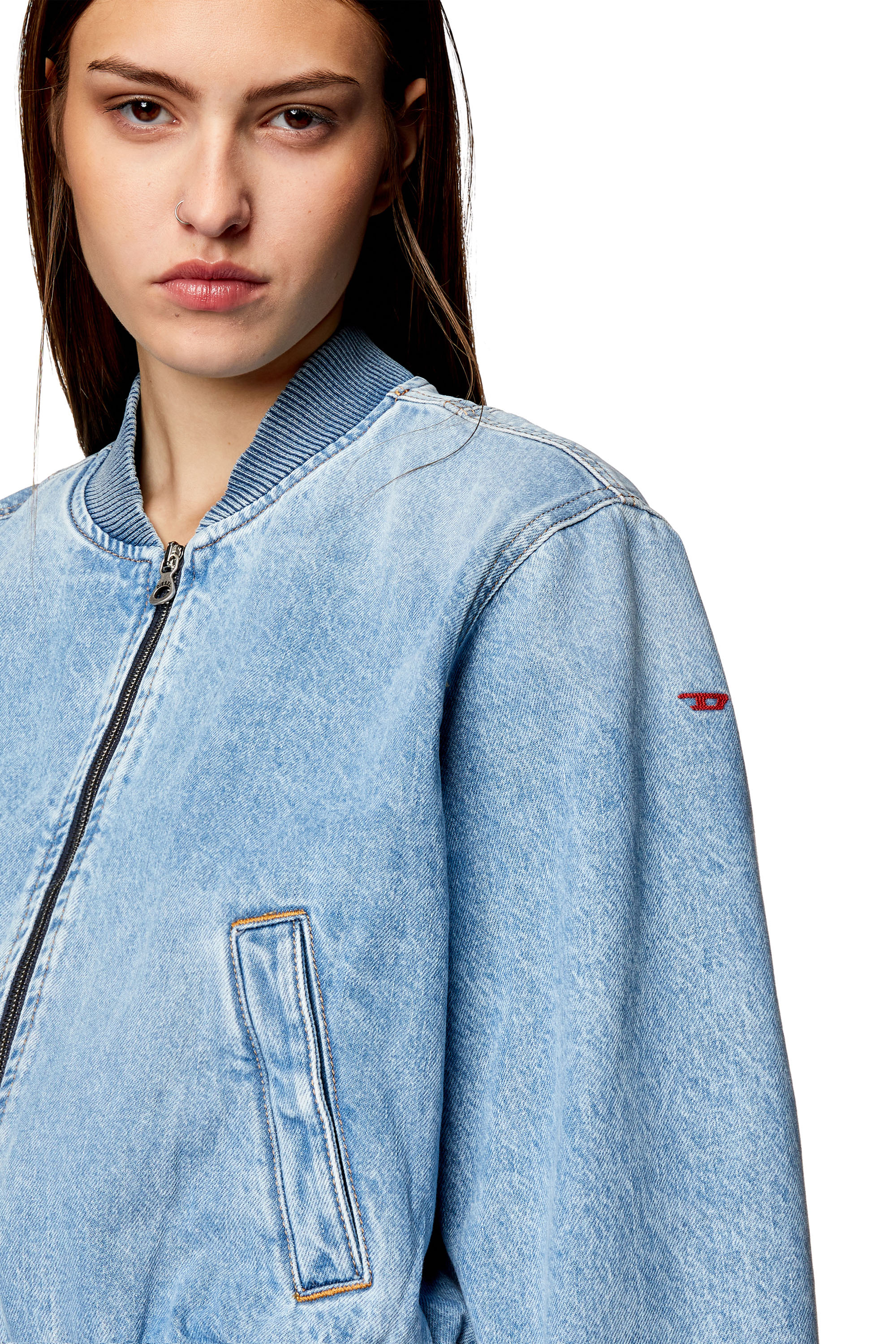 Diesel - DE-KIDDO, Female's Bomber jacket in denim in ライトブルー - 5