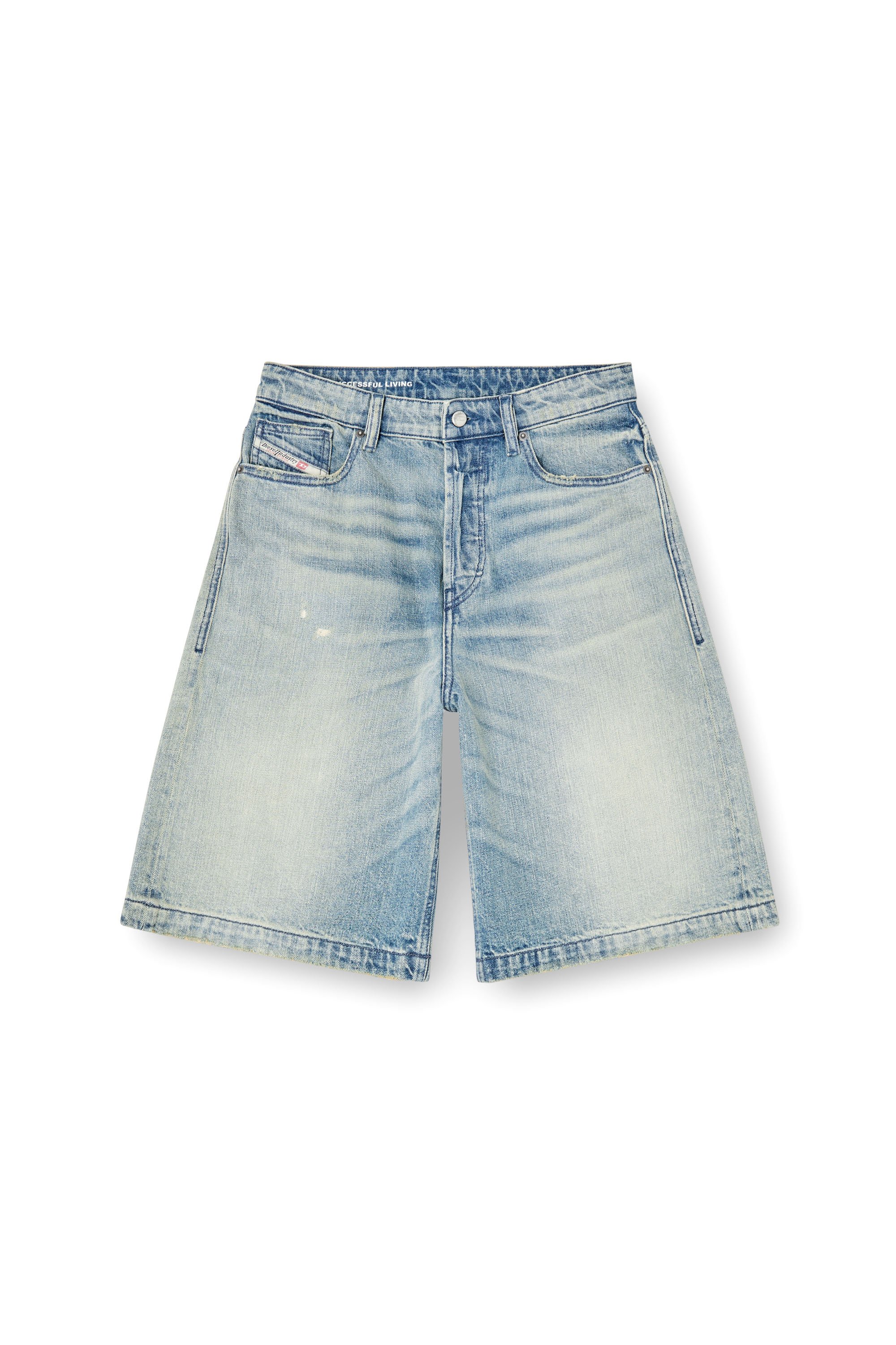 Diesel - DE-SIRE-SHORT, Female's Shorts in worn-effect denim in ライトブルー - 3