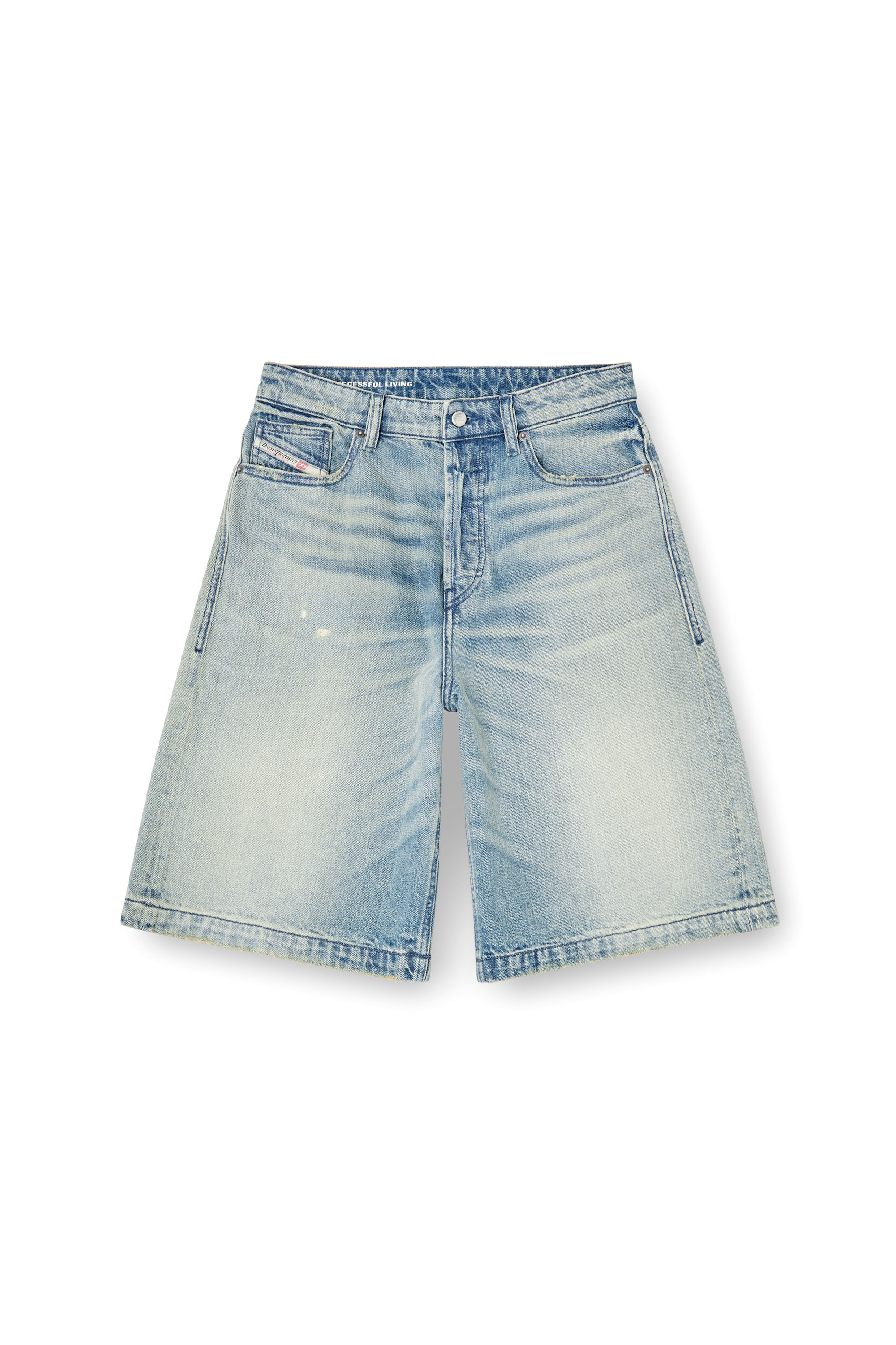 DE-SIRE-SHORT, ライトブルー Diesel - DE-SIRE-SHORT, Female's Shorts in worn-effect denim in ライトブルー - 2