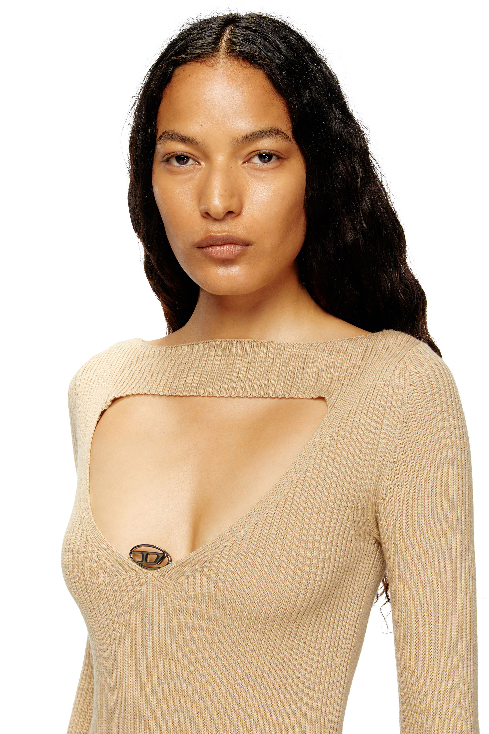 Diesel - M-OLONI, Female's ニットドレス in ベージュ - 5