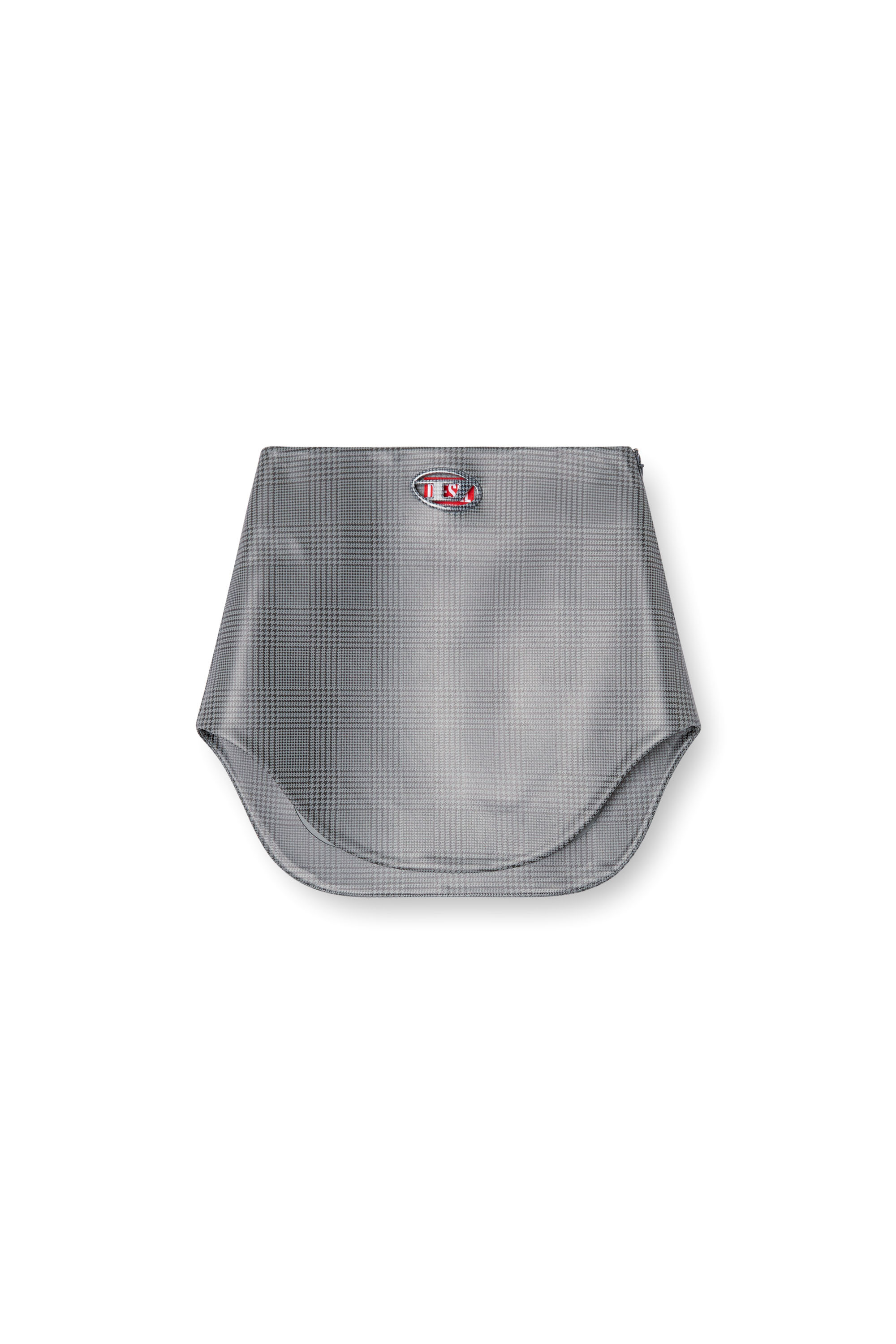 Diesel - O-LIMPO-PW, Female's Checked mini skirt with Oval D in グレー - 2