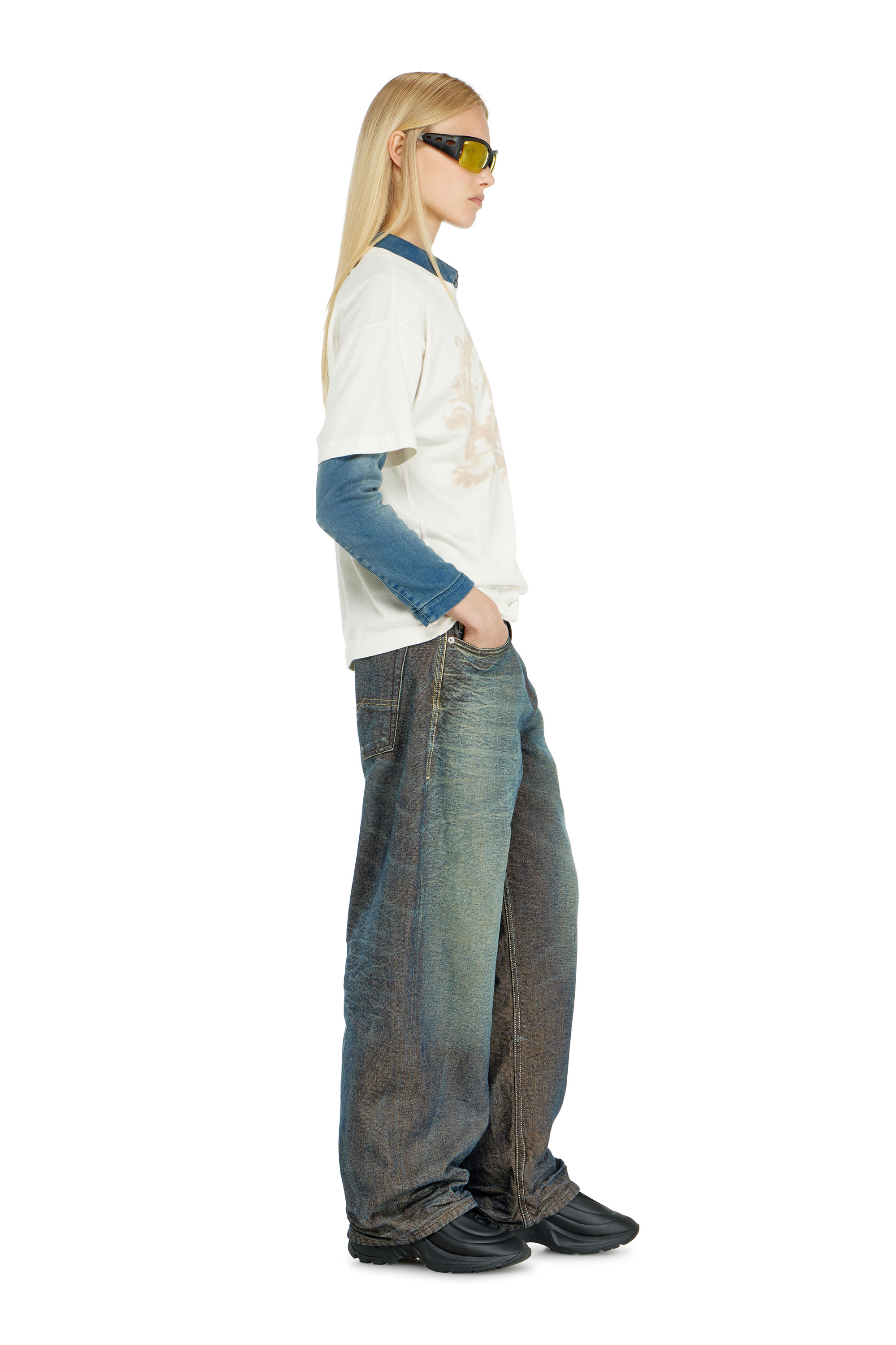 Diesel - Unisex's Relaxed Jeans 1997 D-Enim-M 007EM, ダークブルー - 2