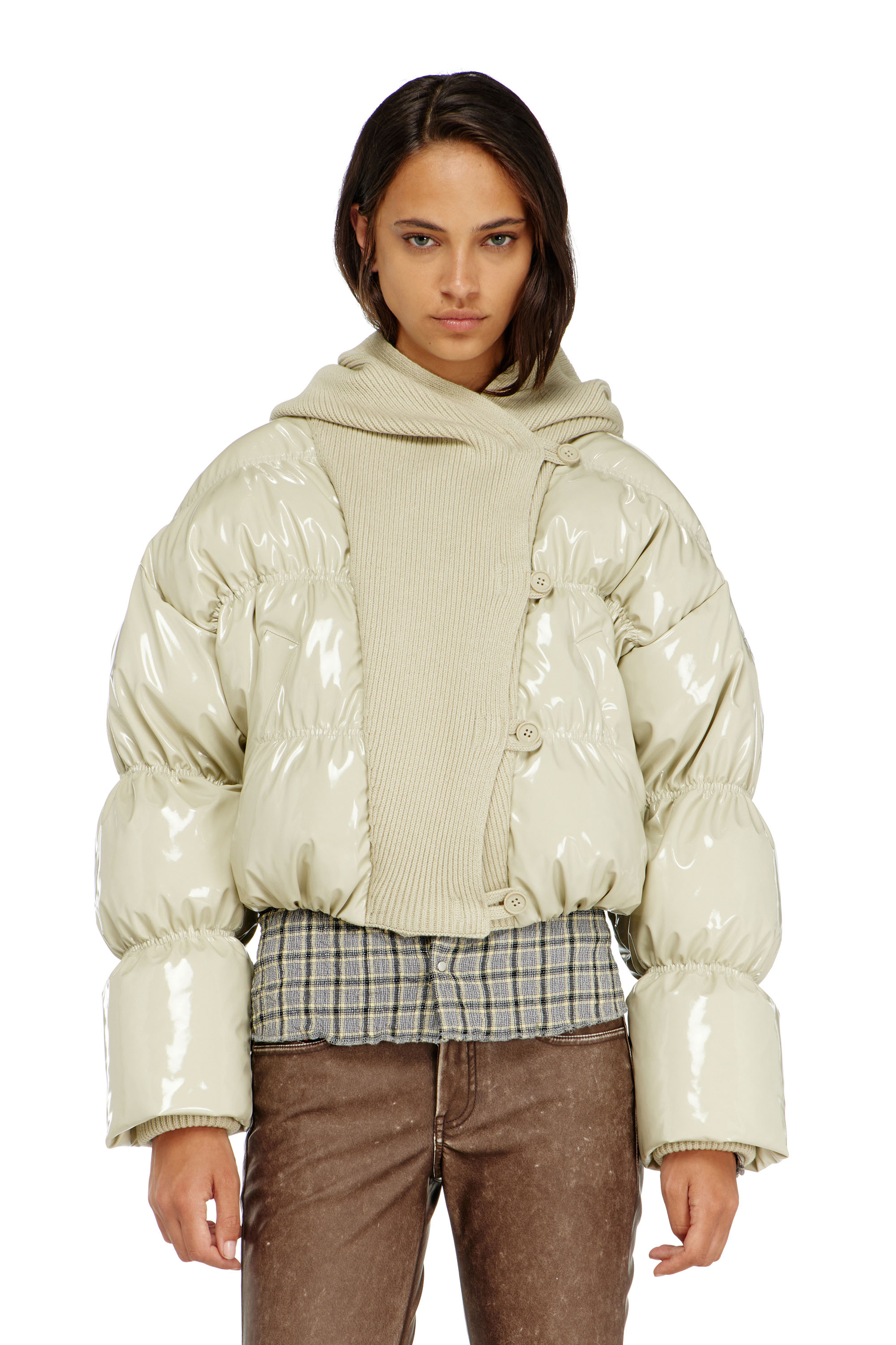 Diesel - W-IDNEY, Female's パファージャケット in ベージュ - 1
