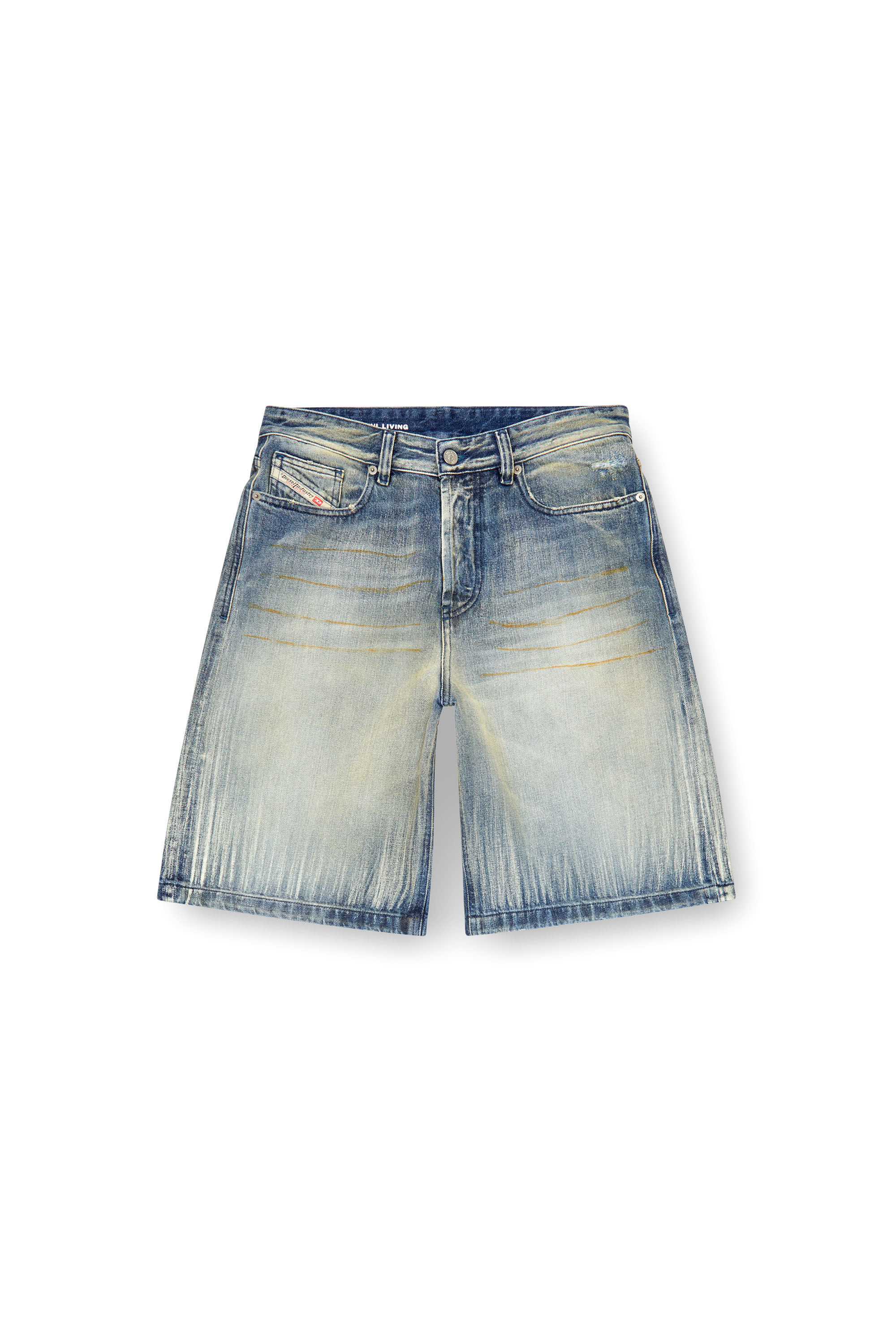 Diesel - DE-SIRE-SHORT, Female's Shorts in streaky hand-finished denim in ライトブルー - 2