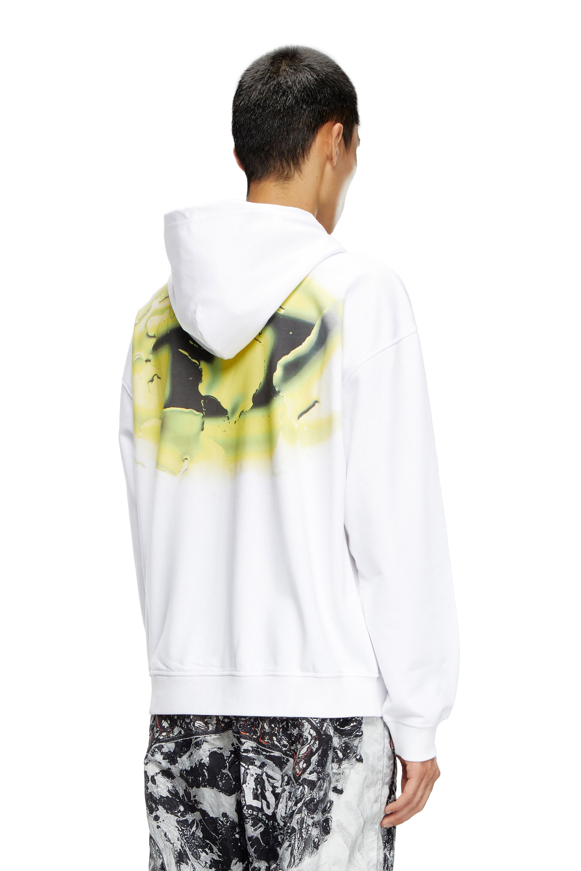 Diesel - S-BOXT-HOOD-K3, Male's Hoodie with water-effect logo print in ホワイト - 4