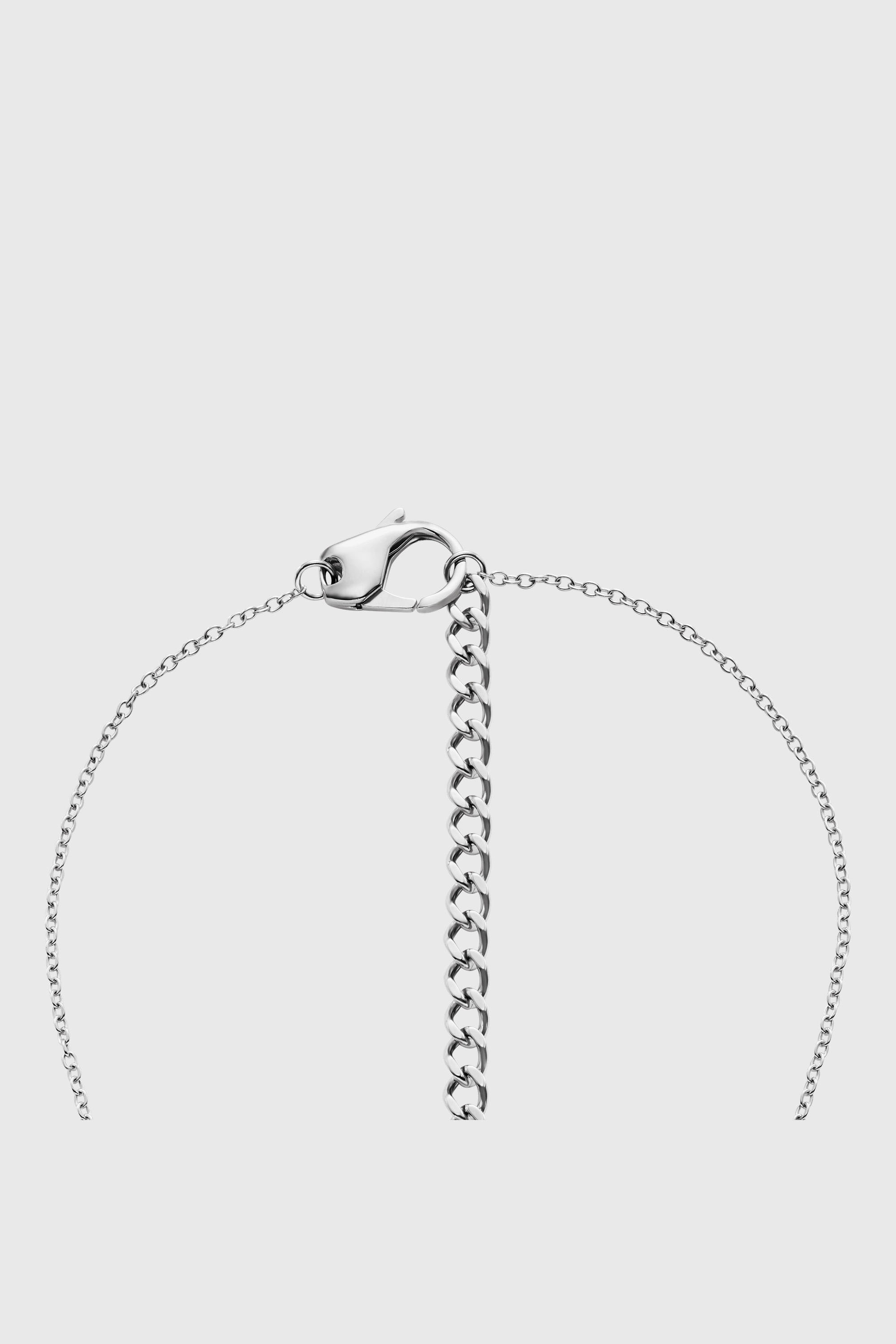 Diesel - DX1750040, Unisex's Stainless steel pave pendant necklace in シルバー - 3