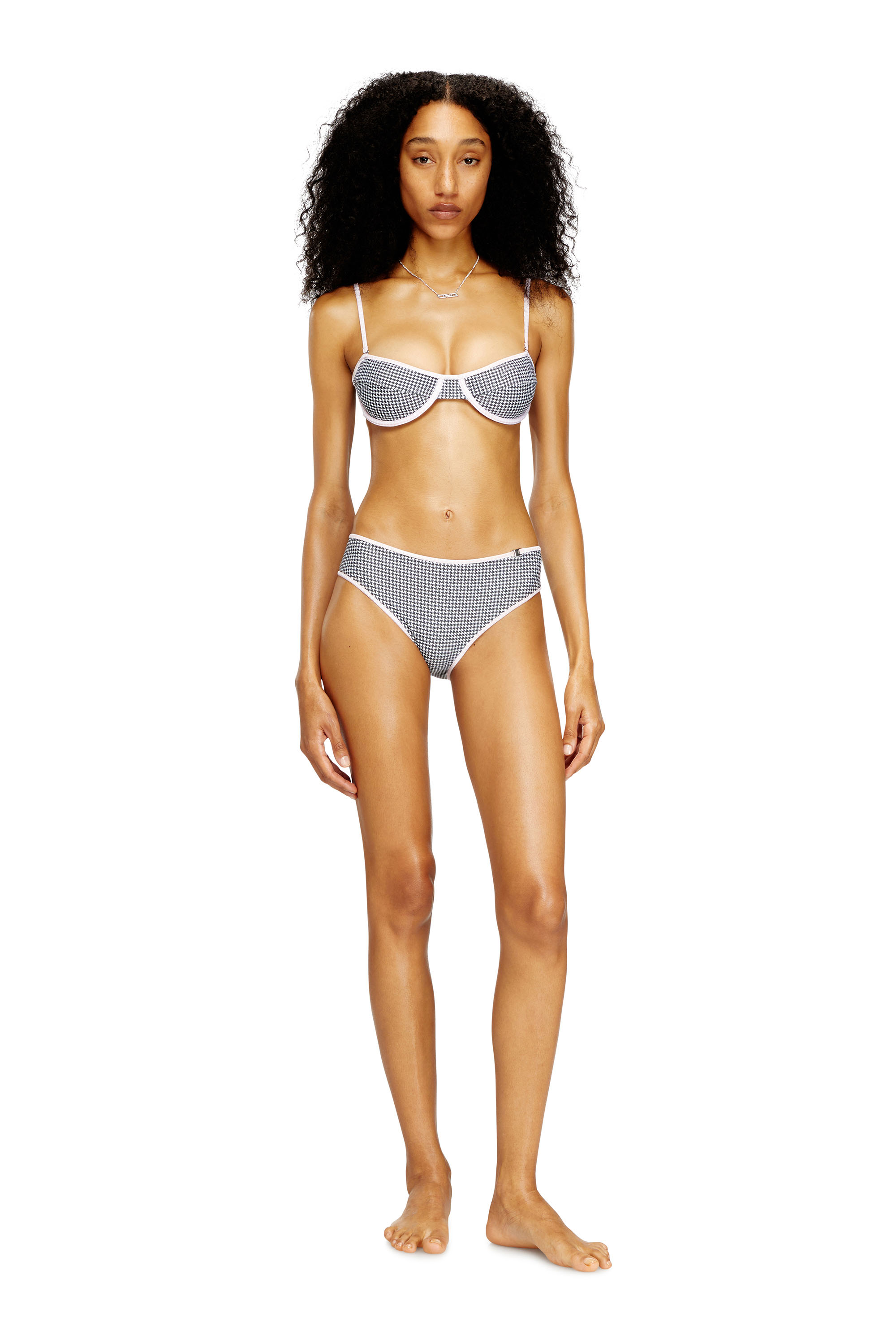 Diesel - LUCY-D-CORE, Female's Bikini bottoms with houndstooth print in グレー - 1