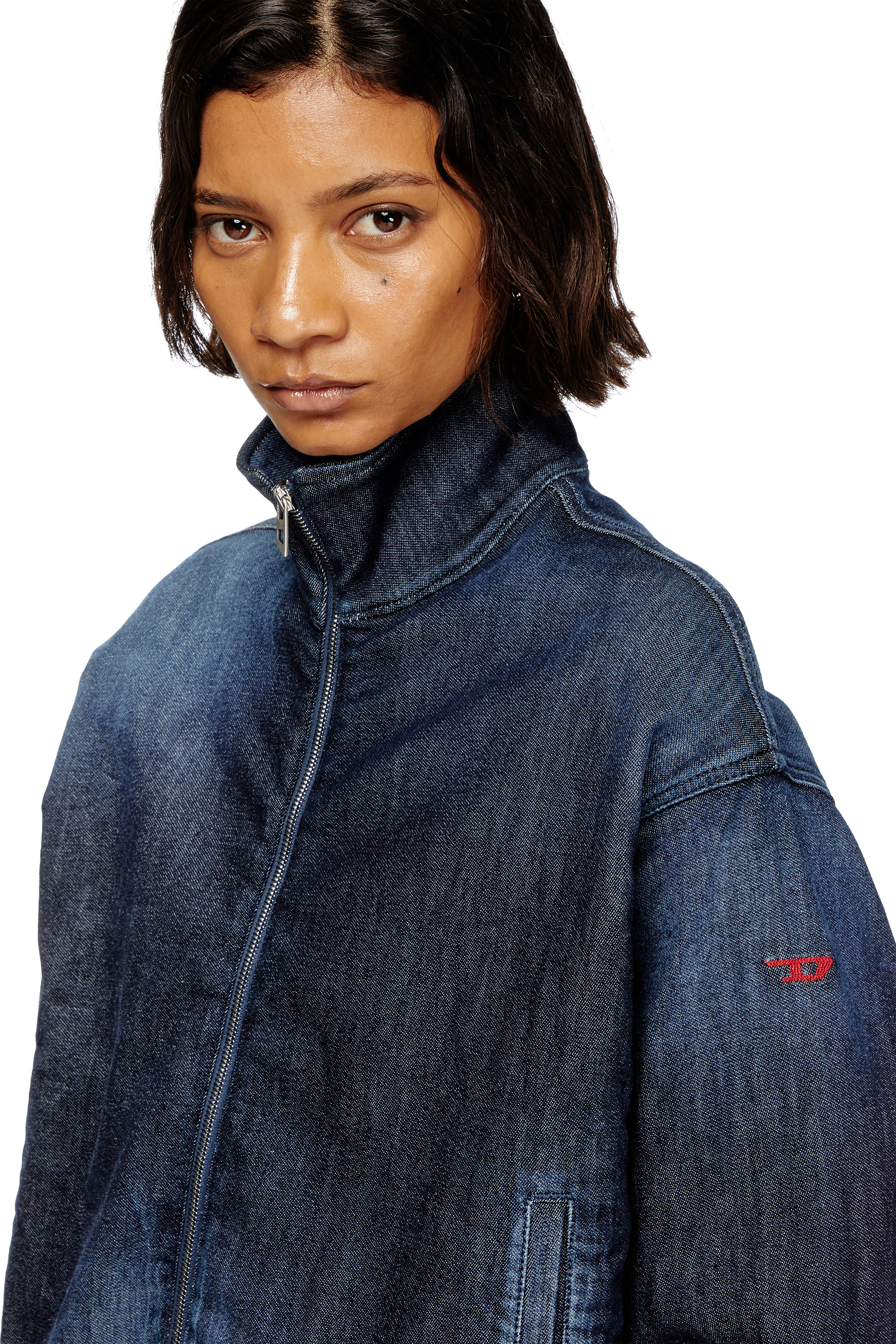 Diesel - DE-SANDERZ JOGG, Female's High-neck JoggJeans jacket in ダークブルー - 5