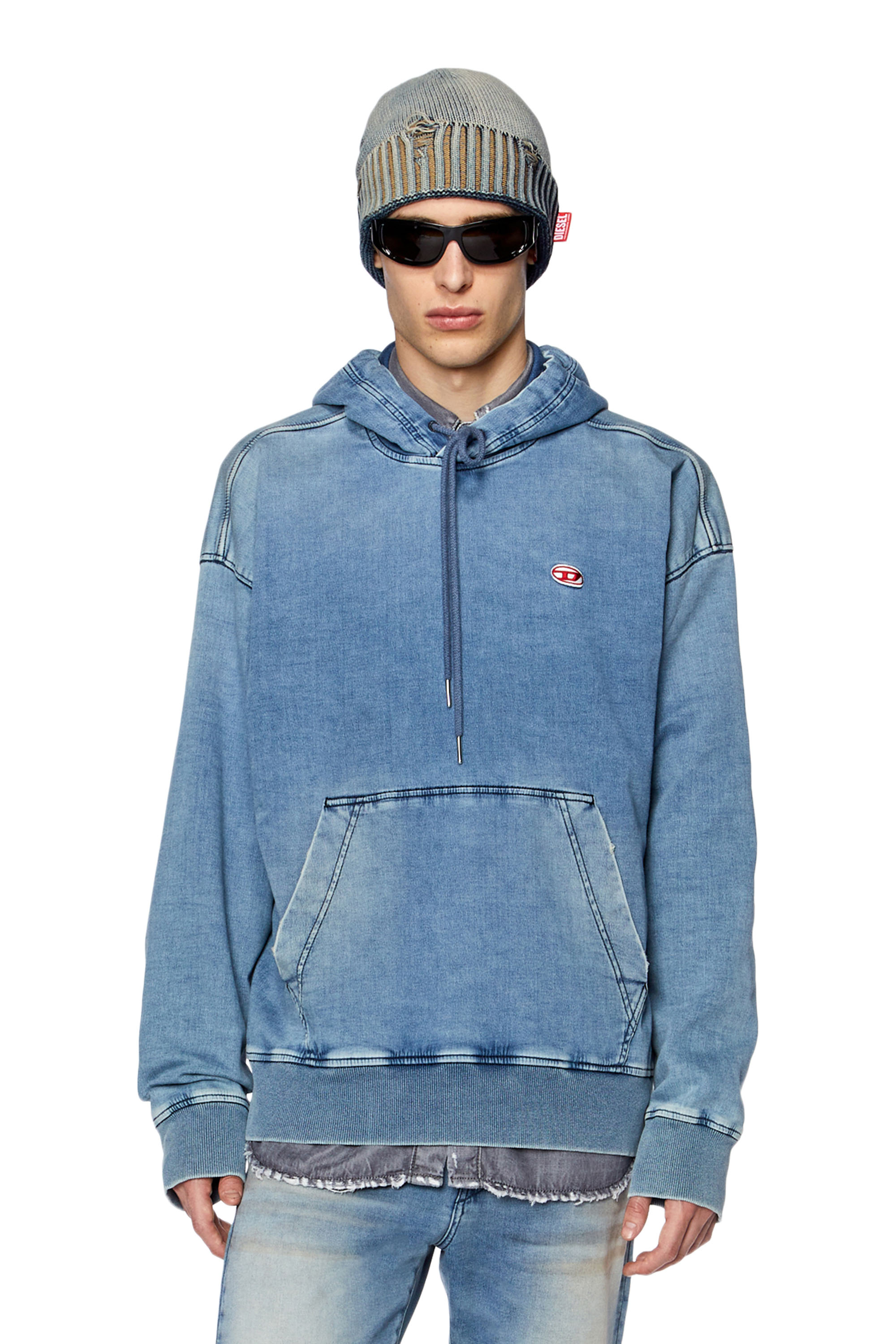 D-UM-RIB TRACK DENIM HOODIE