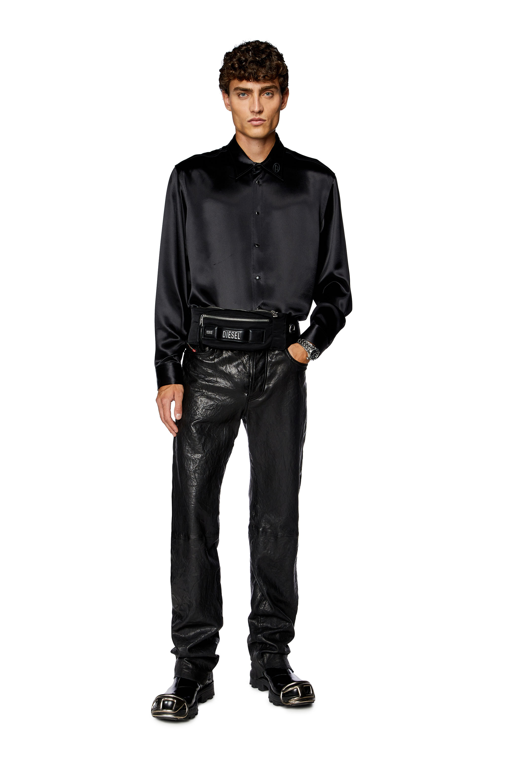 Diesel - LOGOS BELT BAG, Male's Logos-Belt bag in recycled nylon in ブラック - 6
