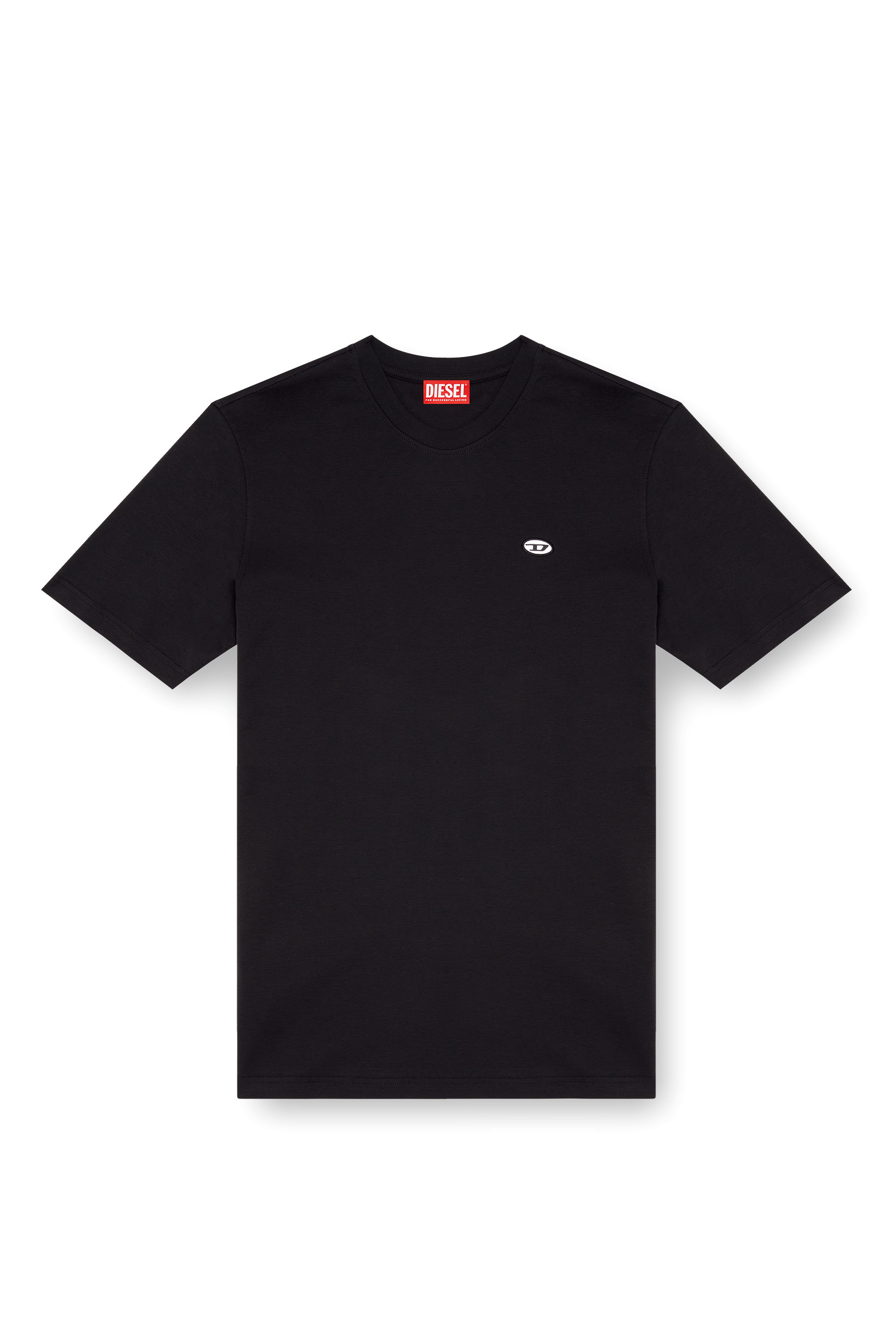 Diesel - T-ADJUST-DOVAL-PJ, Male's T-shirt with Oval D patch in ブラック - 3
