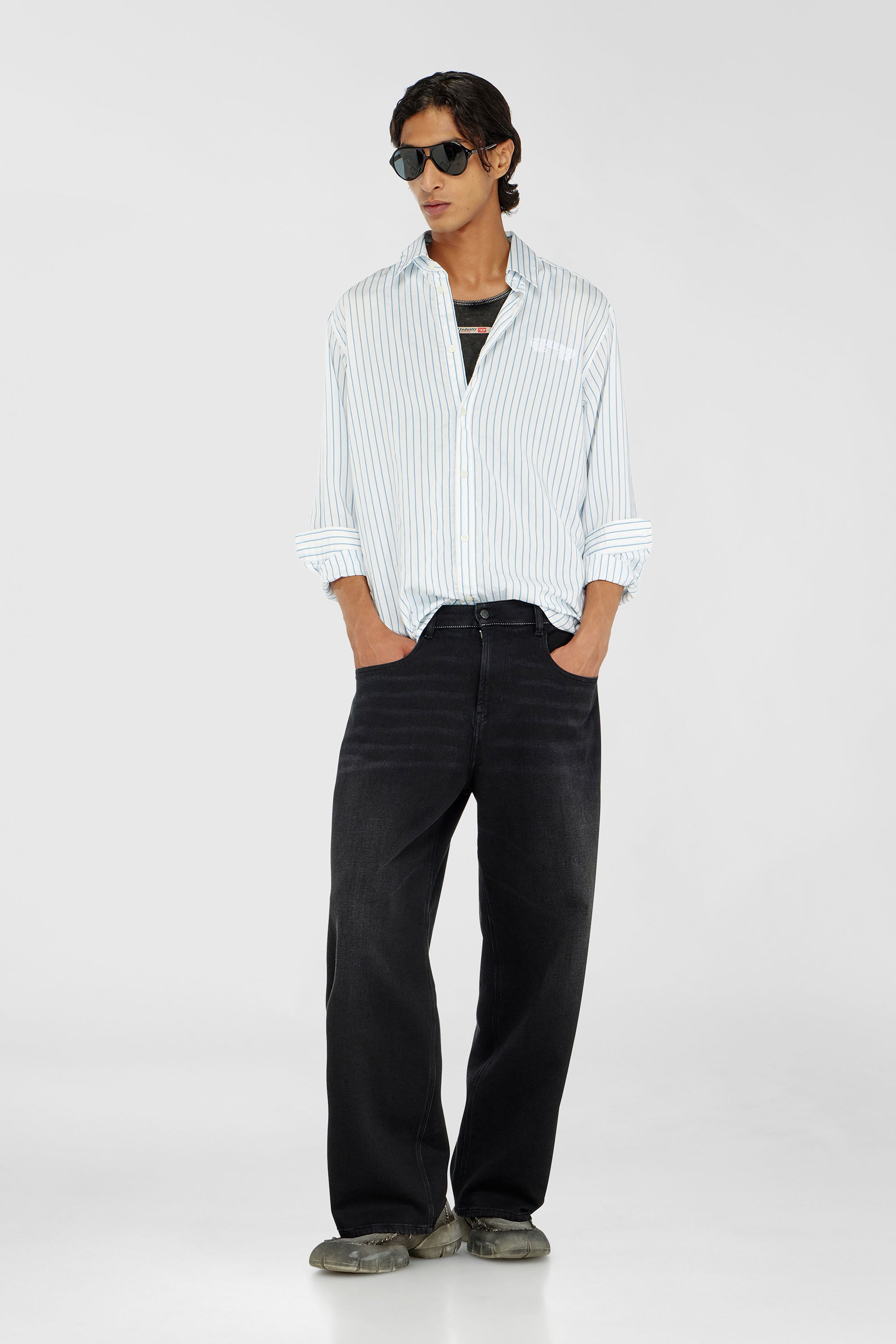 Diesel - Unisex's Relaxed 2097 D-Enim-M Joggjeans&reg; 09P90, ブラック/ダークグレー - 1