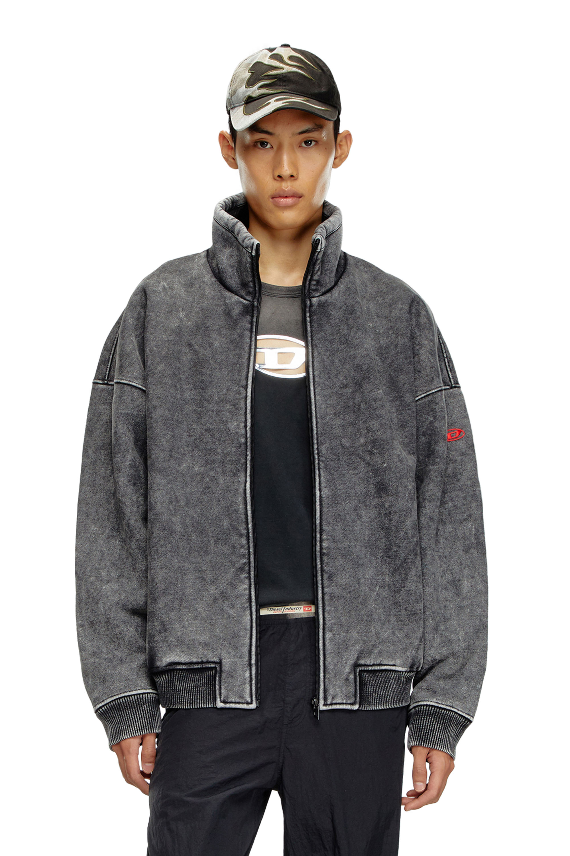 Men's Jacket in teddy-bonded jersey | Blue | Diesel