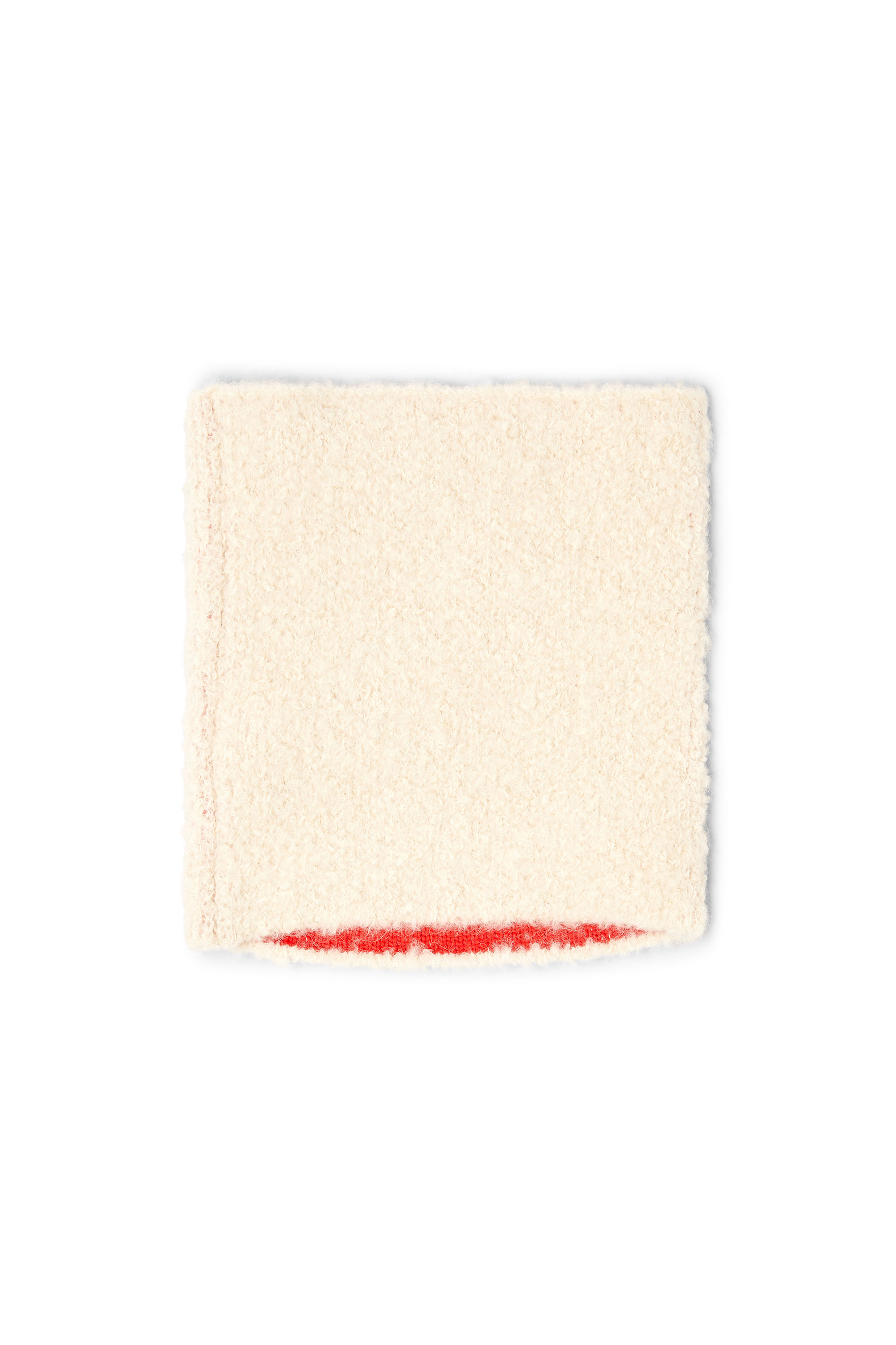 Diesel - K-ECOLINO, Unisex's Bouclé neckwarmer with contrast reverse in ホワイト/オレンジ - 2