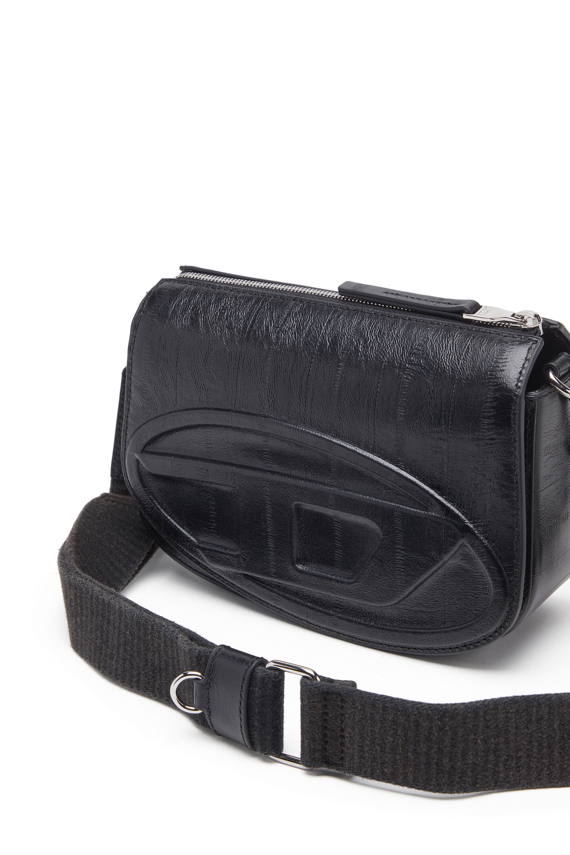 Diesel - 1DR CAMERA BAG, Unisex's 1DR-Camera bag in eel-effect leather in ブラック - 5