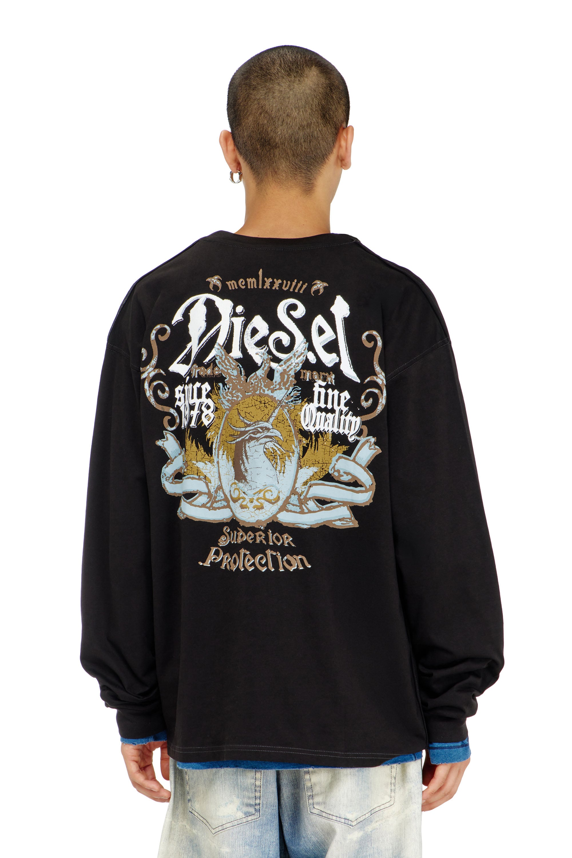 Diesel - T-BOXT-LS-AA6, Male's 長袖Tシャツ in ブラック - 4