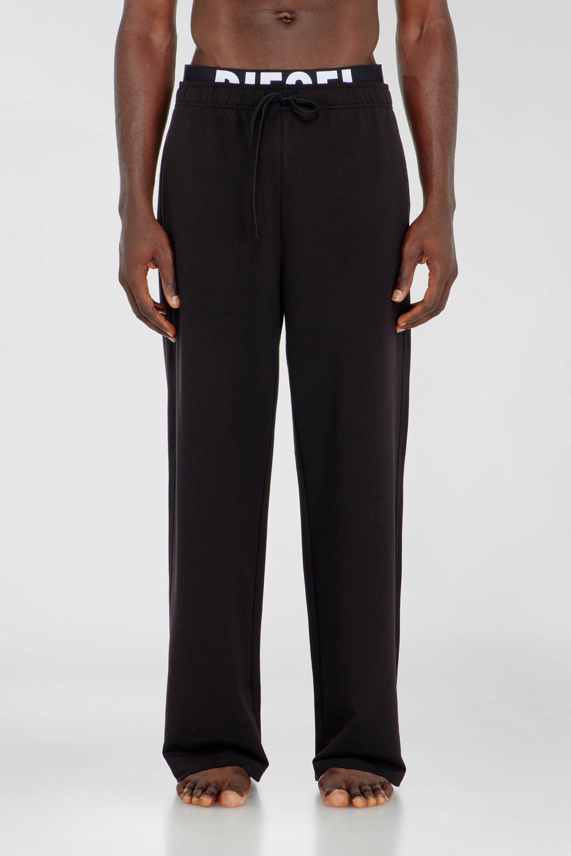 Diesel - BRADLEY-D-POP, Male's Cotton sweatpants with Diesel logo waistband in ブラック - 1