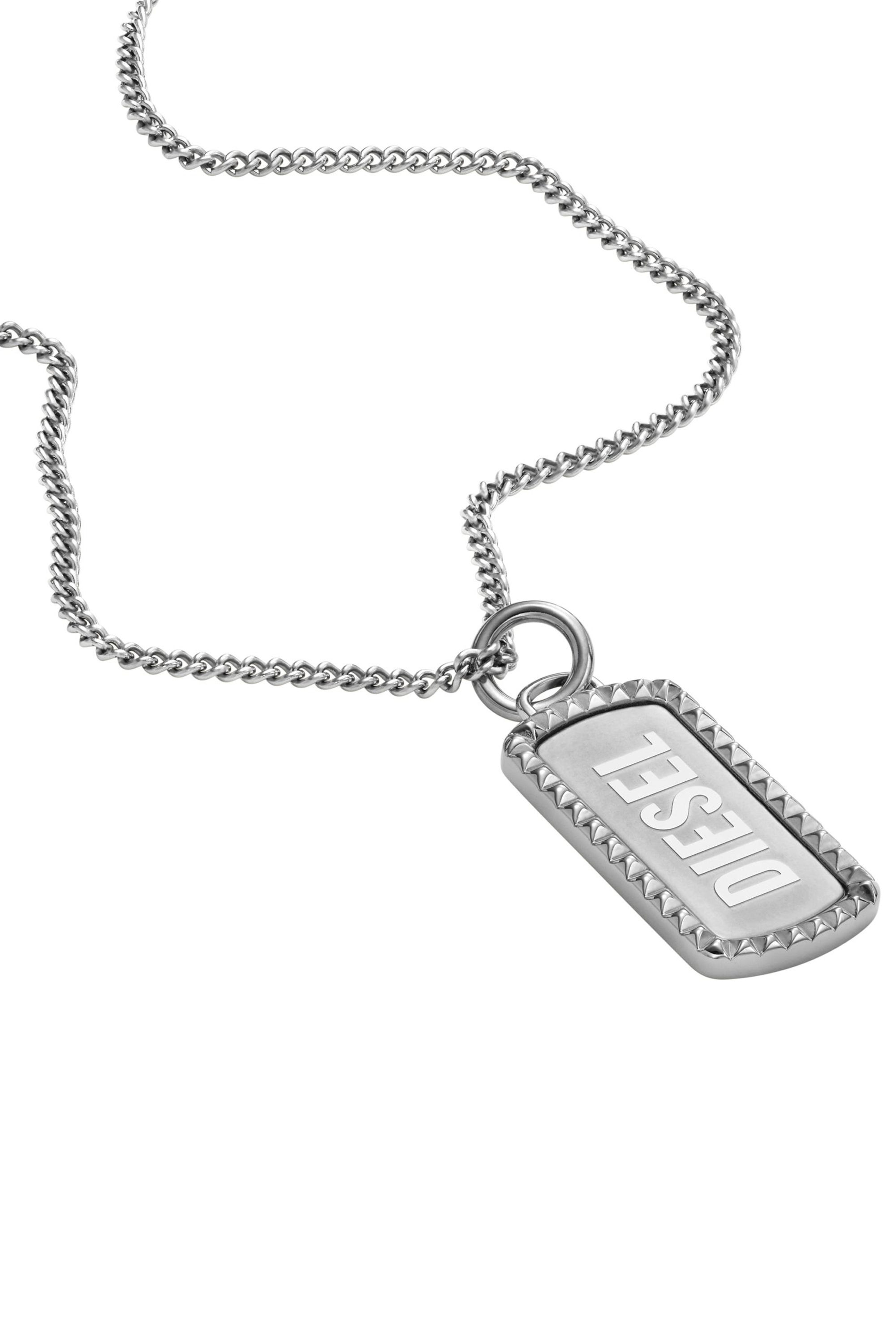Diesel ドッグタグネックレスステンレススティール DX1455