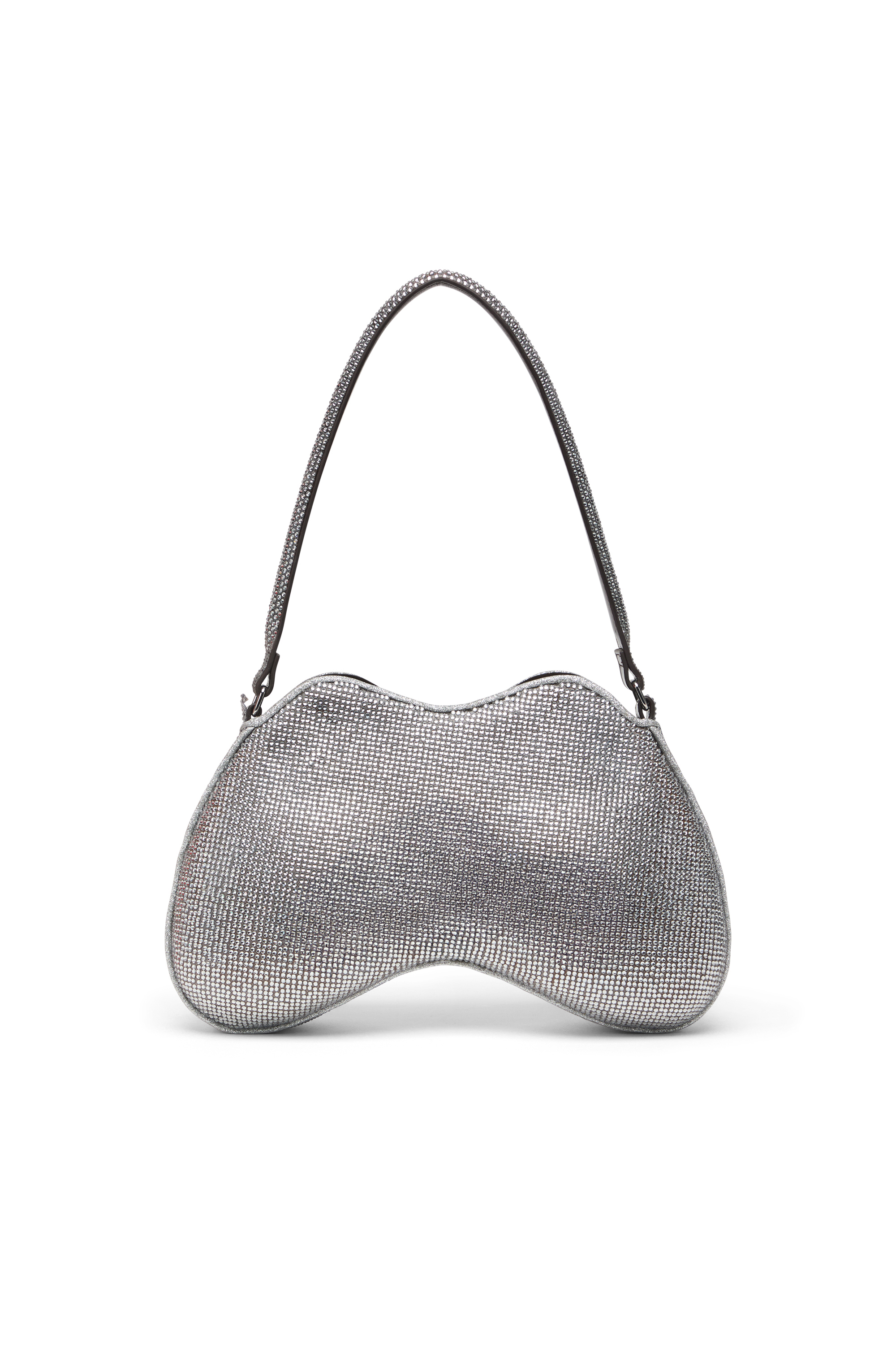 Diesel - DOUBLE-D SHOULDER, Female's Double-D-Shoulder bag with all-over crystals in シルバー - 3