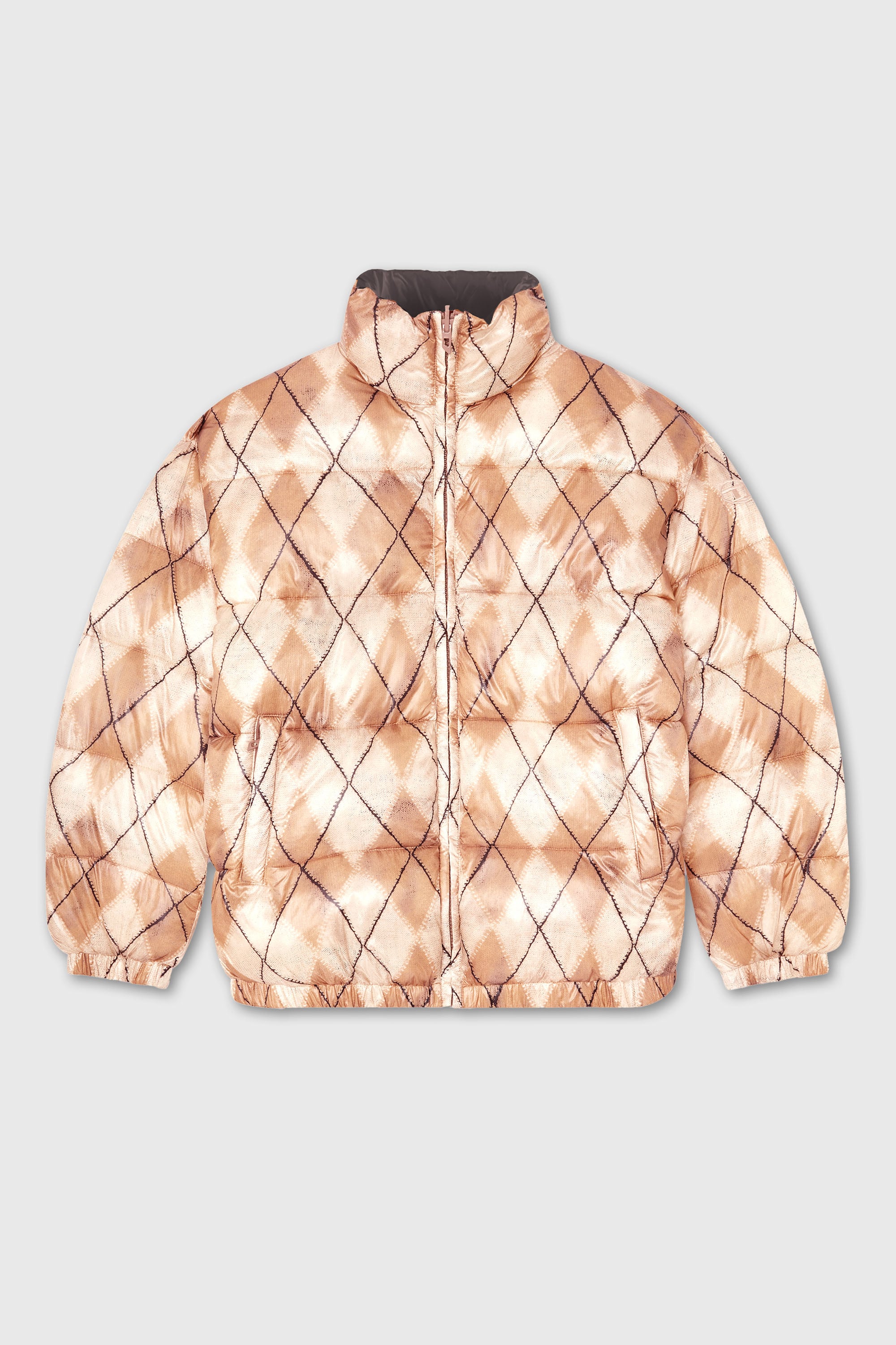 Diesel - W-BOURB-DLCK, Male's パファージャケット in ベージュ/グレー - 2