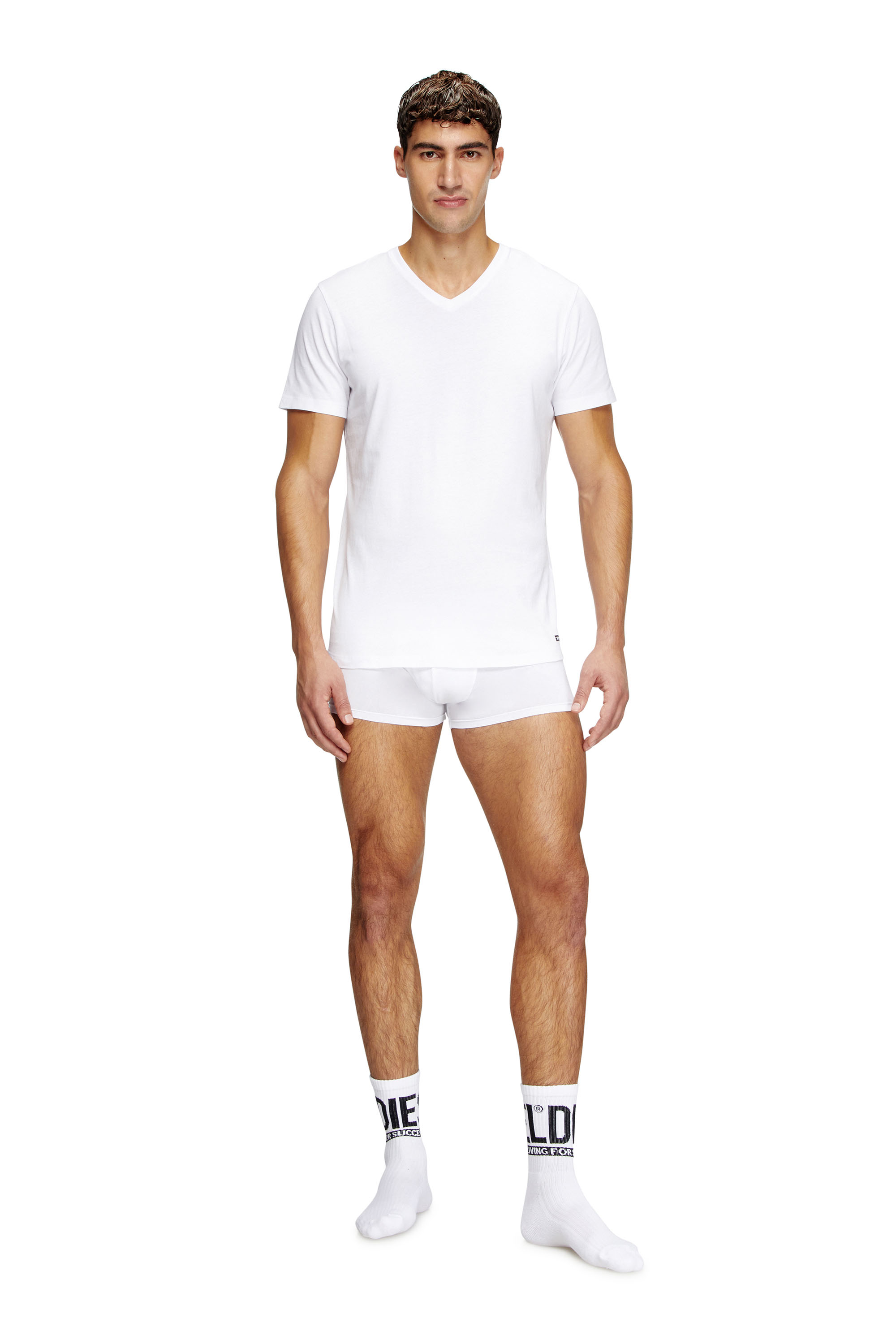 Diesel - MICHAEL-D-BOX-3PACK, Male's Three-pack of V-neck T-shirts in ホワイト - 3