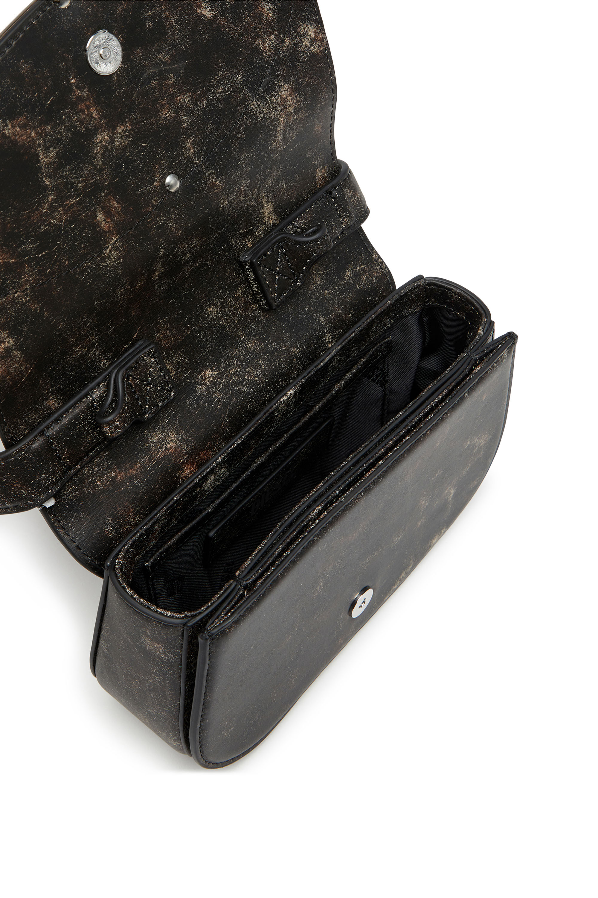 Diesel - 1DR, Female's 1DR-Iconic shoulder bag in distressed leather in ダークブラウン - 4