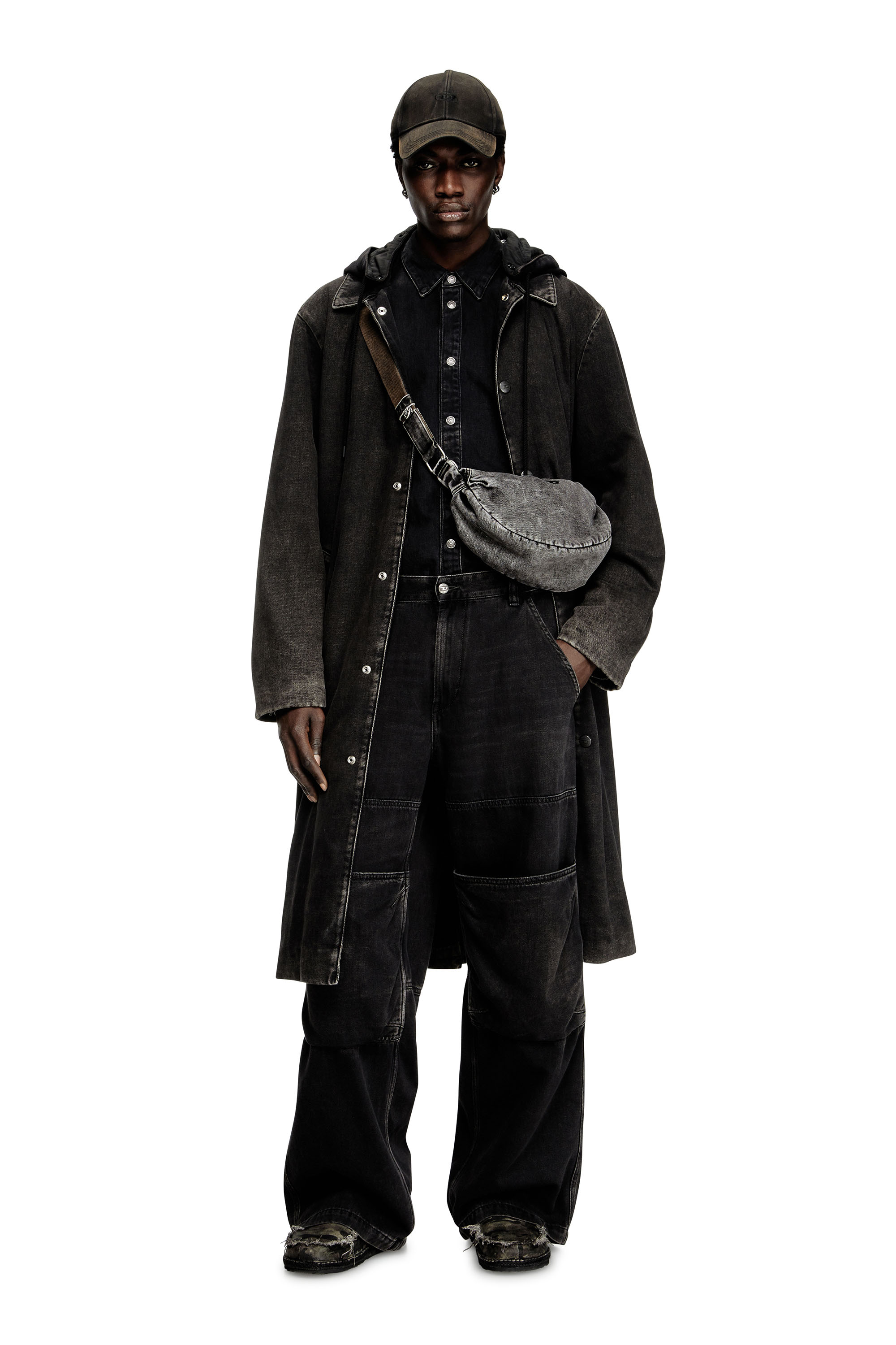 Diesel - Unisex's Relaxed Jeans D-Shift 09J96, ブラック/ダークグレー - 1