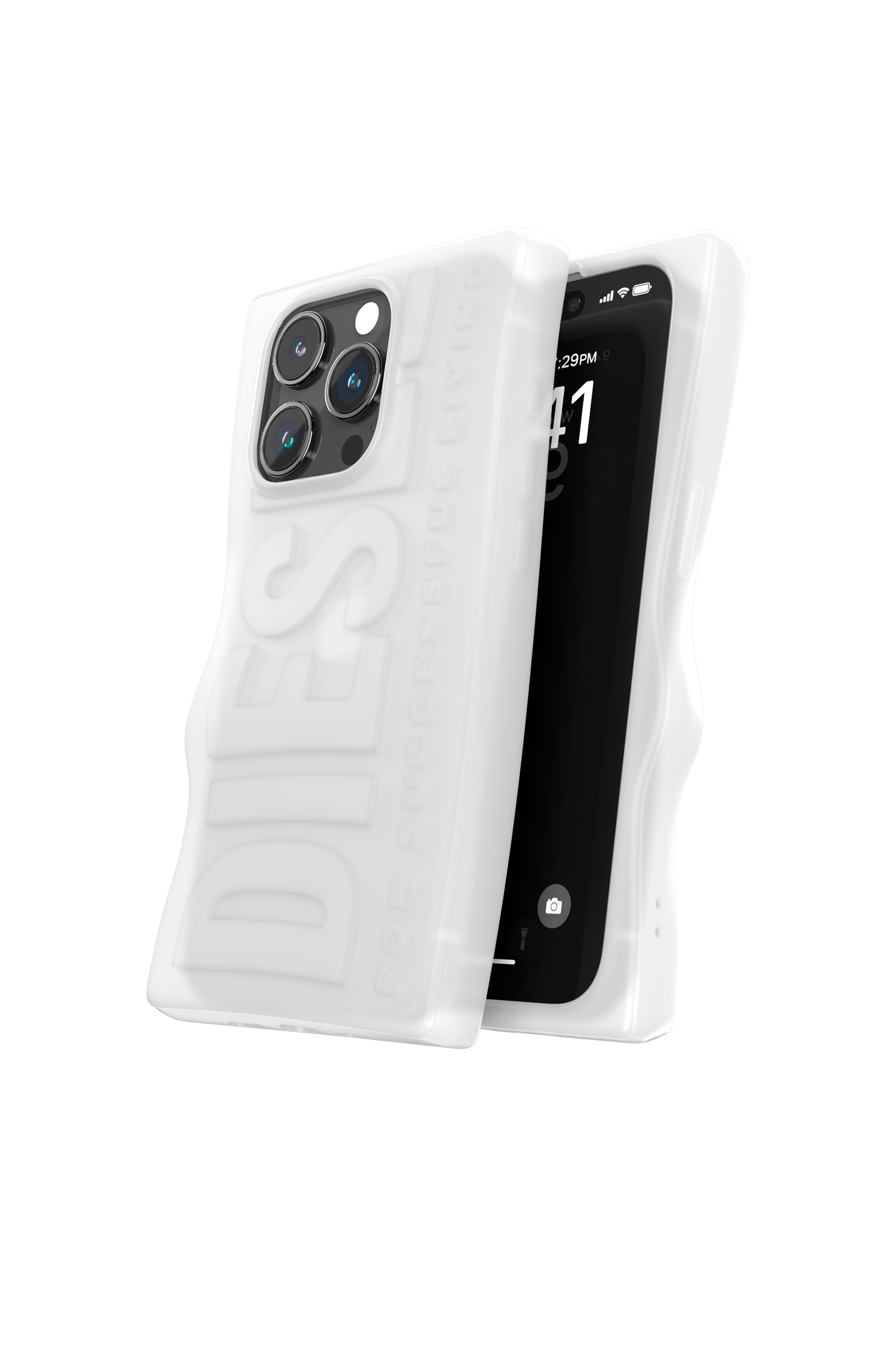Diesel - 54124 MOULDED CASE, Unisex's iPhone 15 Pro シリコンケース in ホワイト - 3