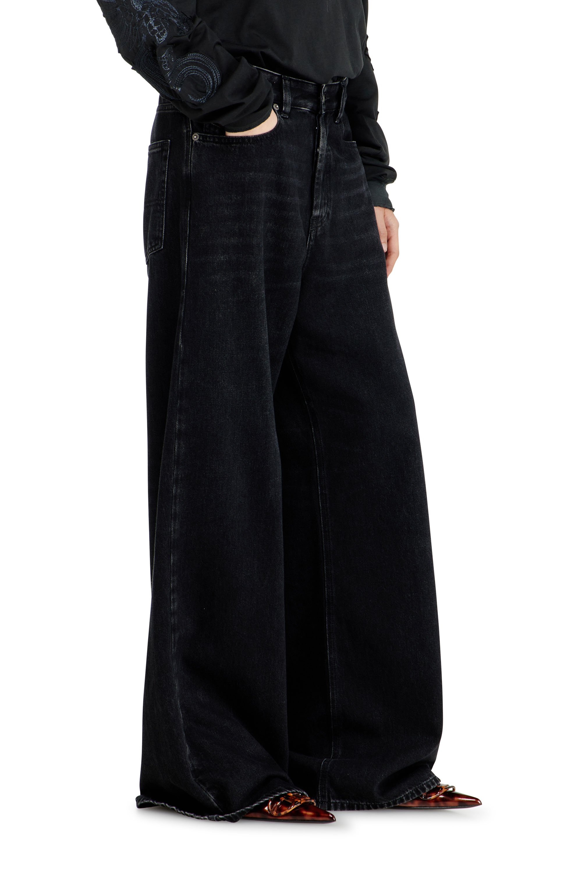 Diesel - Unisex's Relaxed Jeans 1996 D-Sire 09P09, ブラック/ダークグレー - 9