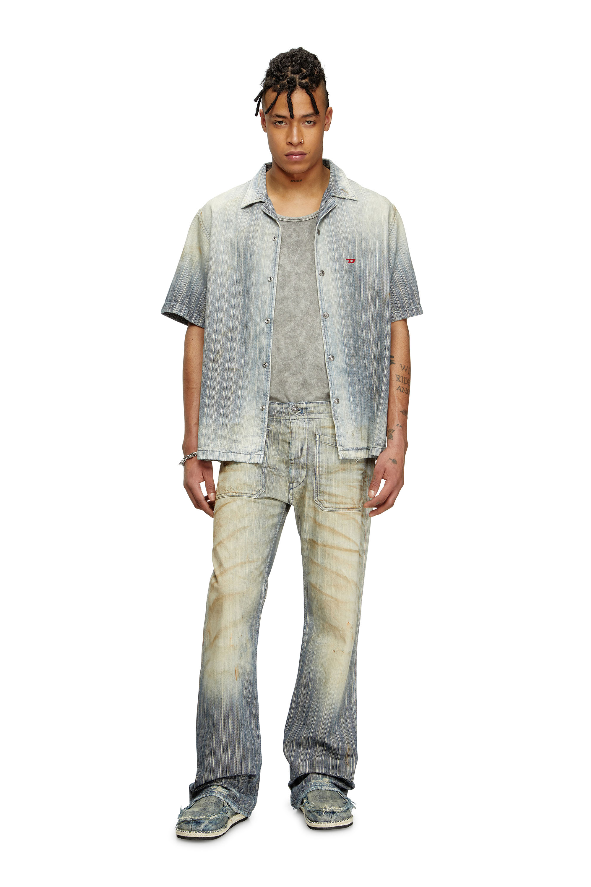 Diesel - Male's Bootcut Jeans D-Moorix 09L55, ミディアムブルー - 1