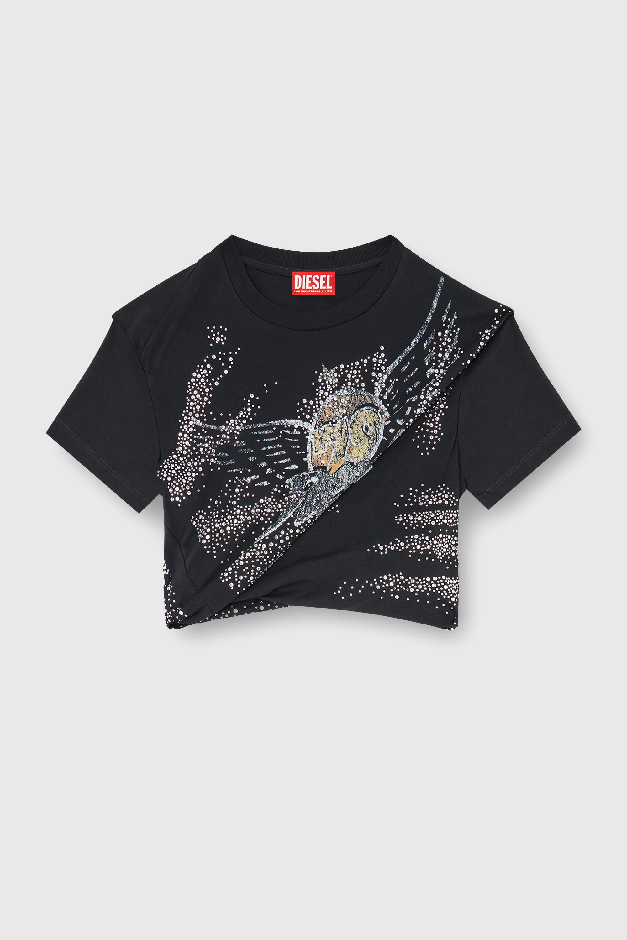 Diesel - T-WINCY, Female's Rucked-up T-shirt in double-layer jersey in null - 2