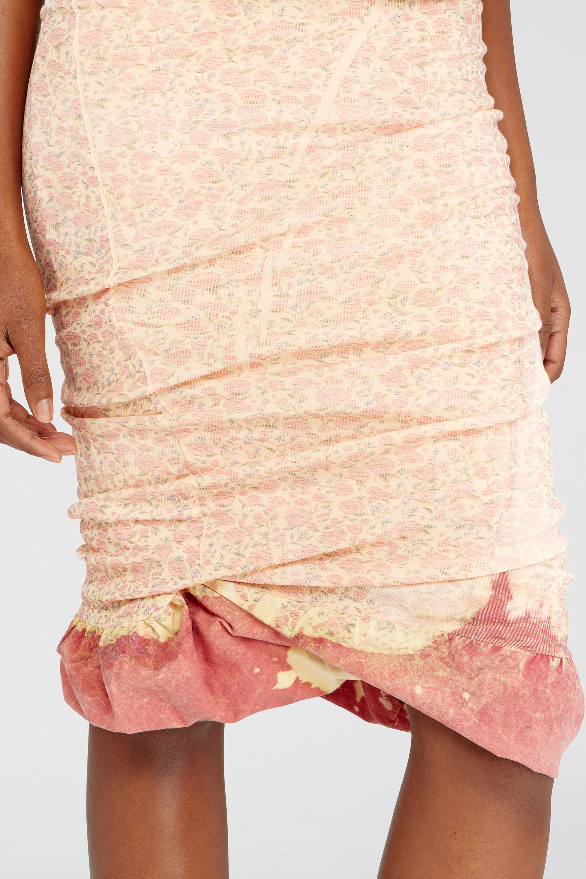 Diesel - O-PALE, Female's Treated double-layer skirt with puffy hem in ピンク / ホワイト - 6