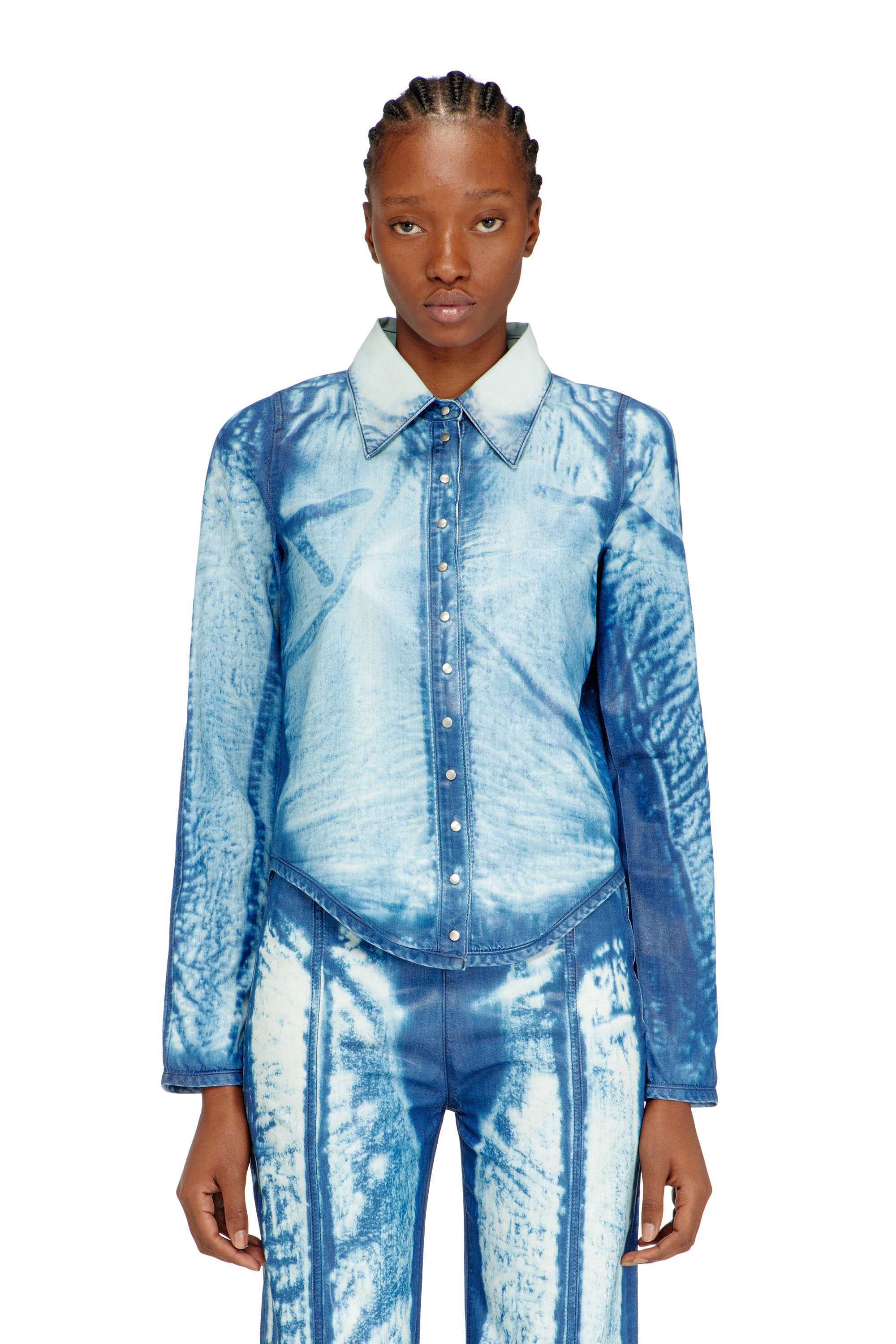 Diesel - DE-LYRIA-FSI, Female's Shirt in X-Ray Lyocell denim in ブルー - 3