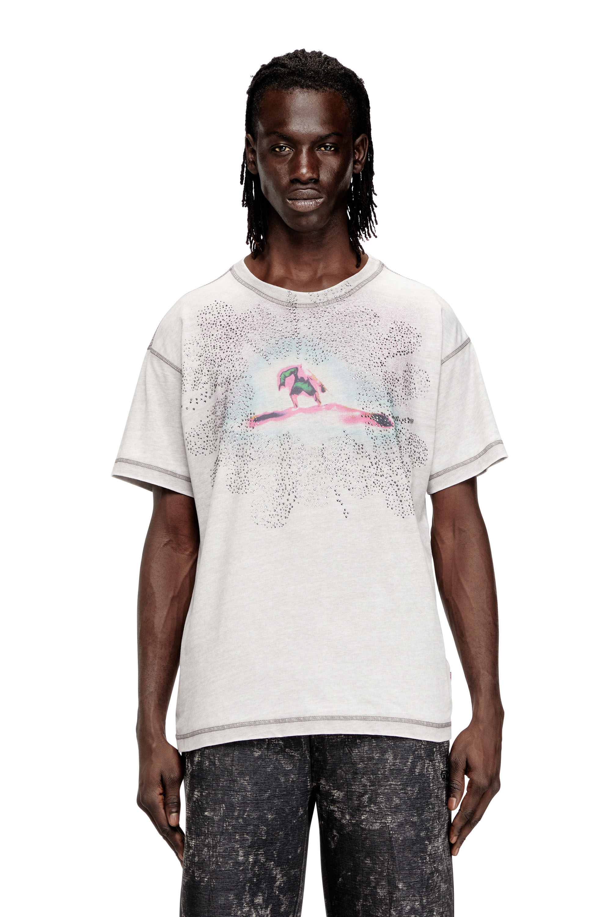 Diesel - T-NORM-V6, Male's Tシャツ in グレー - 1