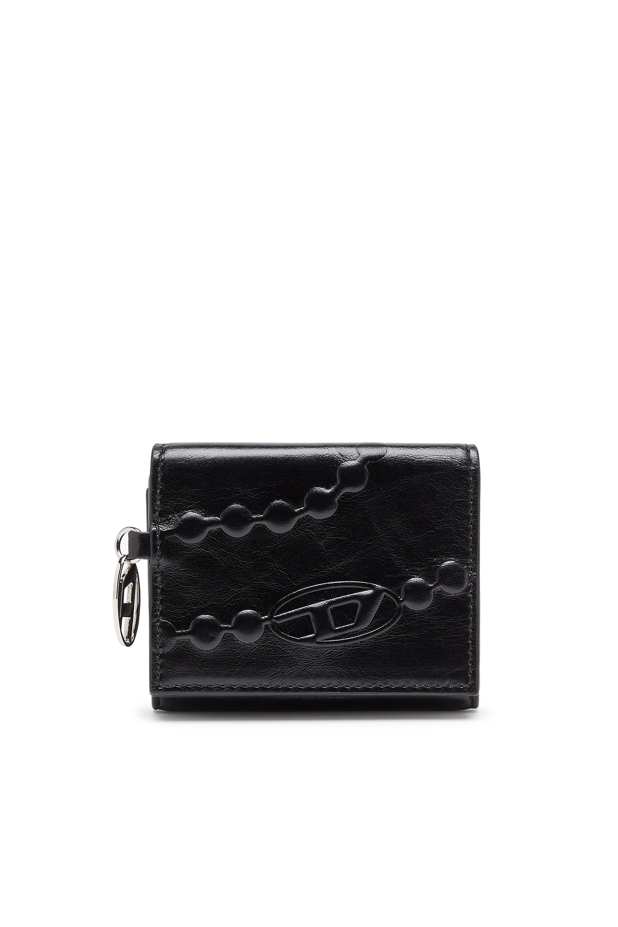 Diesel - OVAL-D TRI FOLD ZIP COIN XS II, Female's 三つ折りウォレット in ブラック - 1