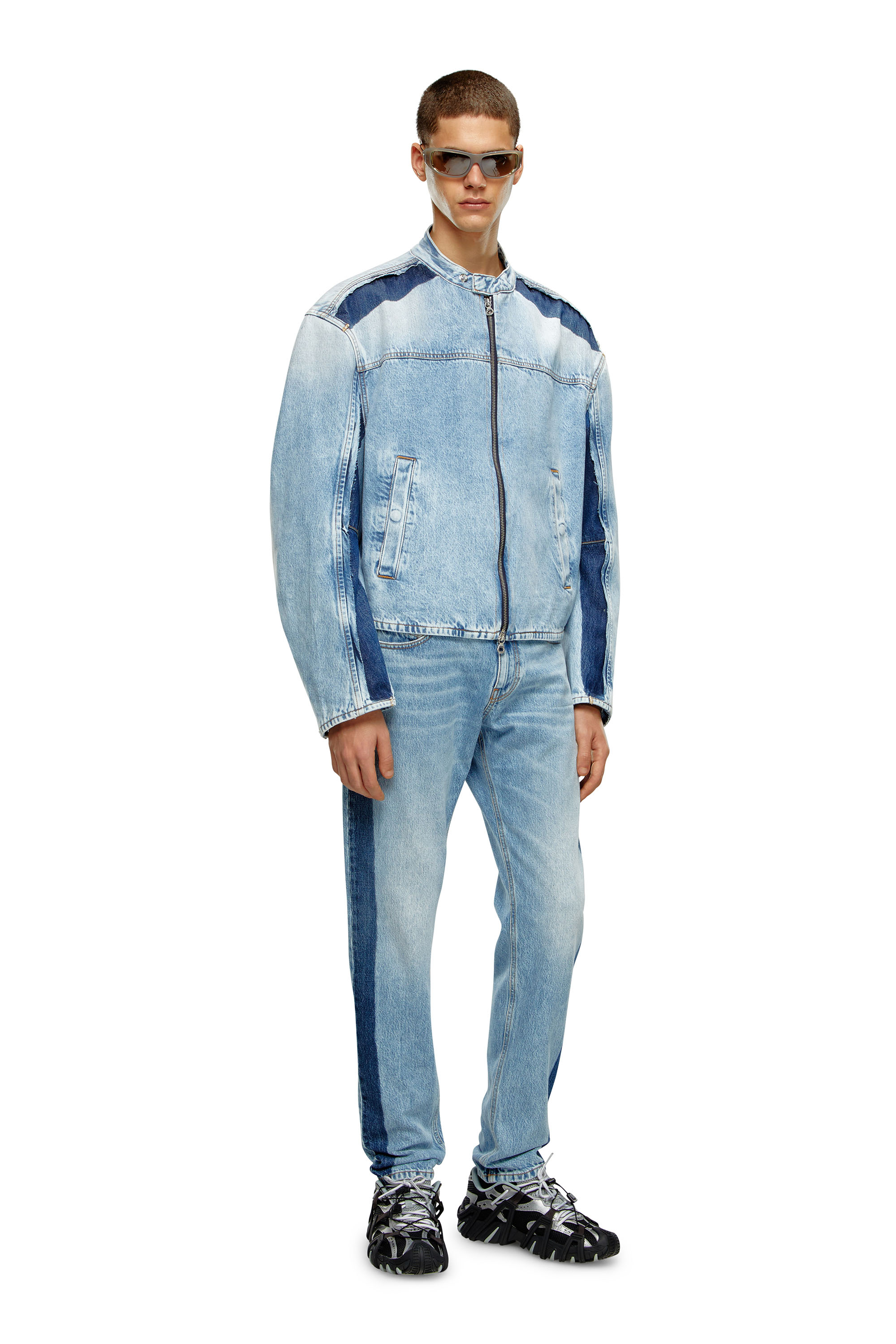 Diesel メンズ ジャケット D-MARGE-S1 ツートン デニム ジップ 