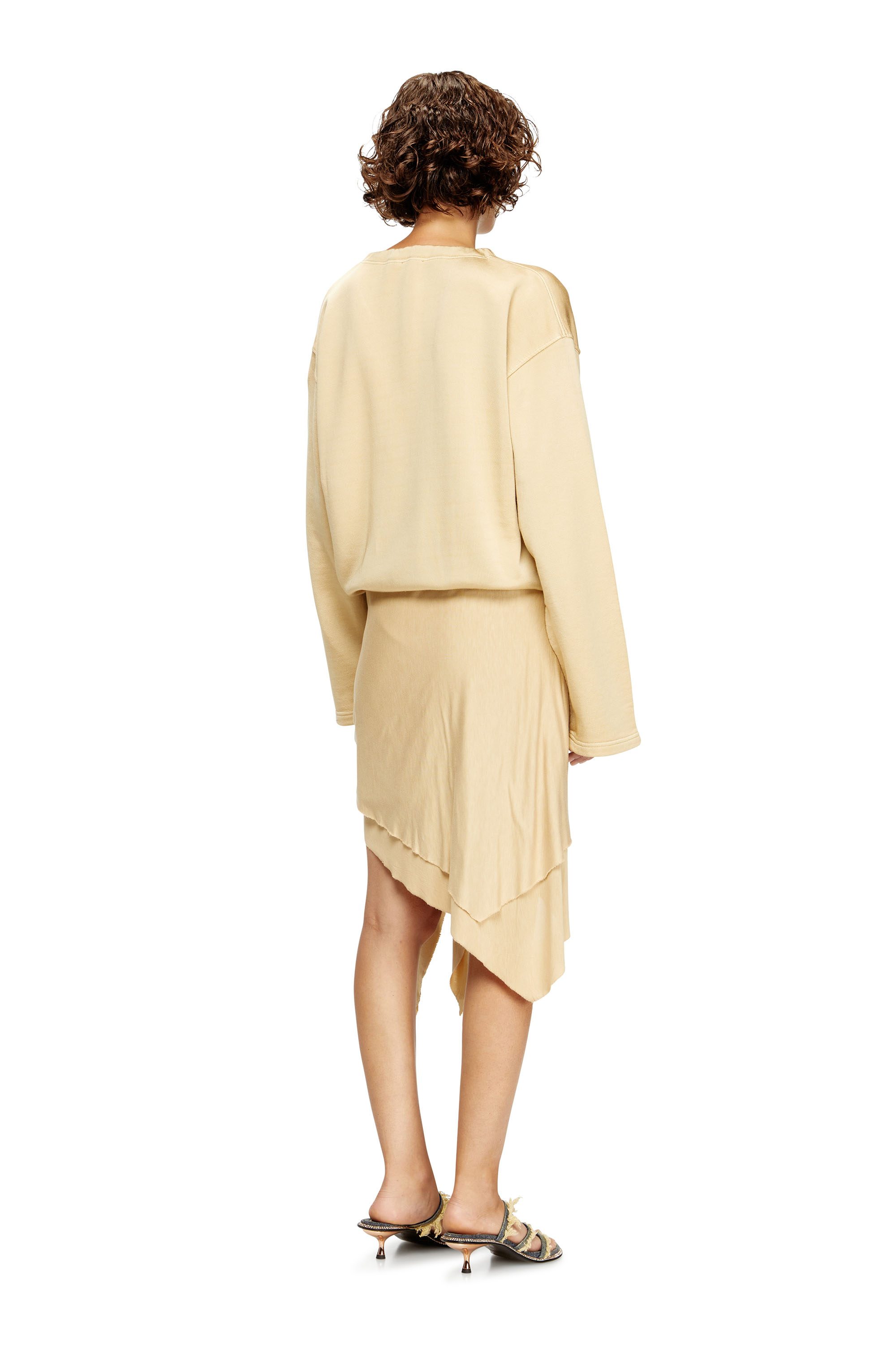 Diesel - D-CREED, Female's Draped dress with ruched skirt in ライトブラウン - 3