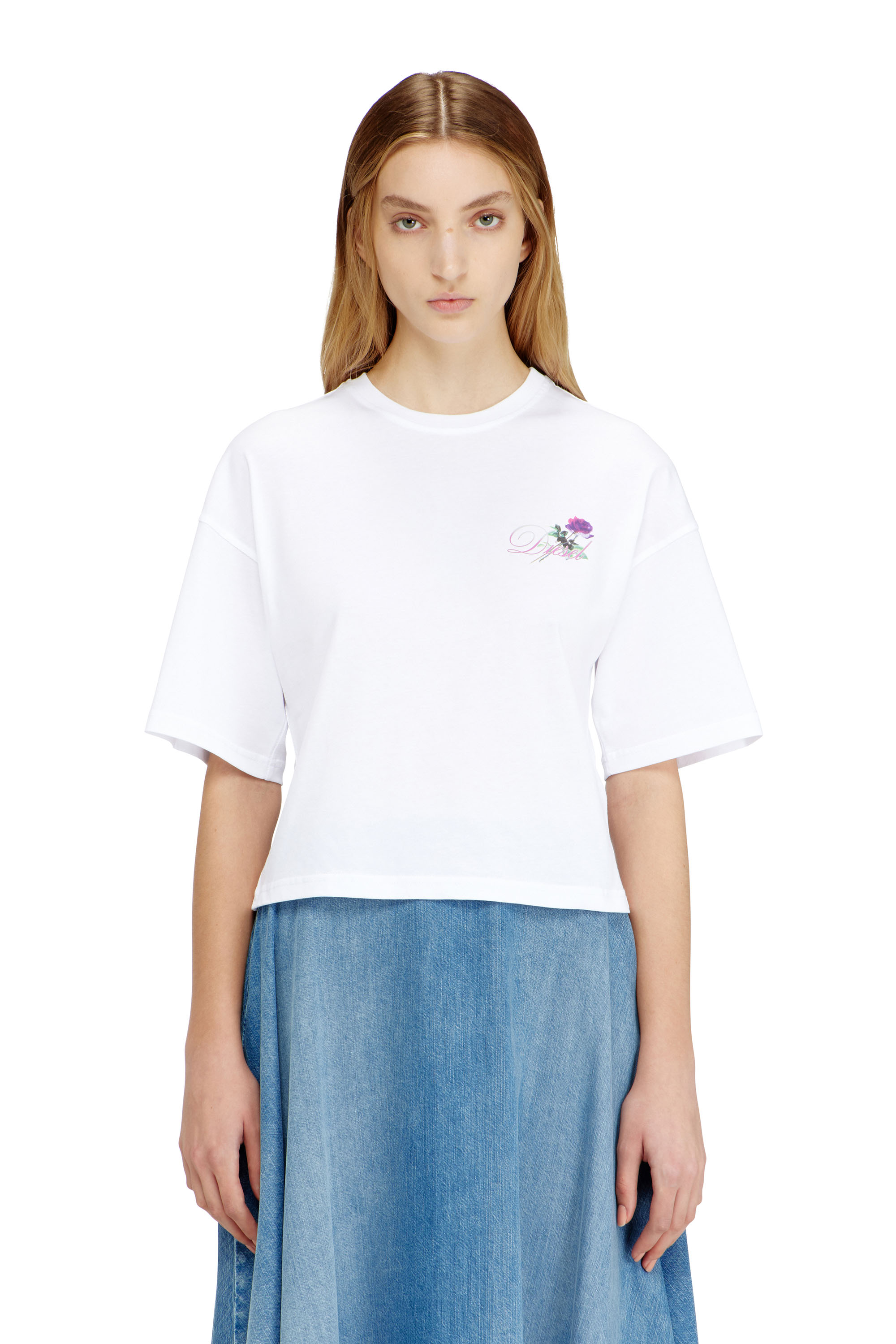 Diesel - T-CROPYN, Female's Jersey T-shirt with embroidery in null - 1