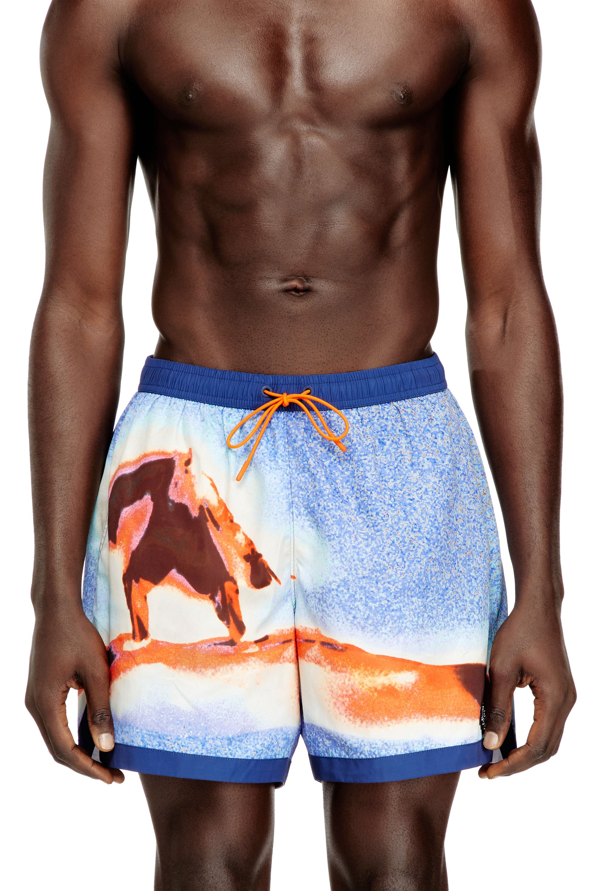 Diesel - SOCCER-41-D-POP-C, Male's Swim shorts with all-over surfboard print in ブルー - 2